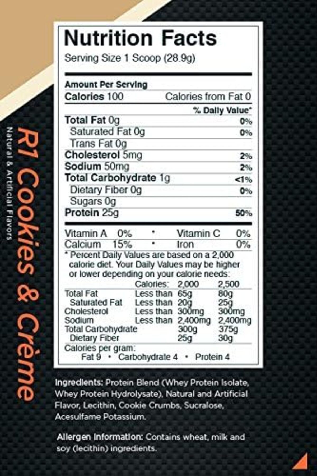 Rule 1-Whey Protein Powder, Cookies & Cream, 100% Whey Protein Isolate & Hydrolysate, 38 Servings 2