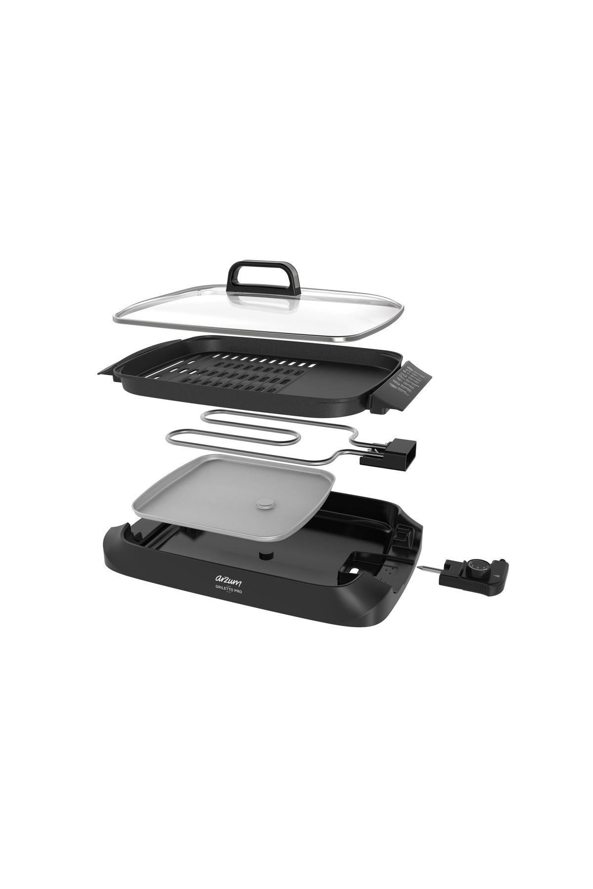 Arzum-AR2092 Griletto Pro Electric Grill, 120-230°C Adjustable Temp, Non-Stick Plate 6