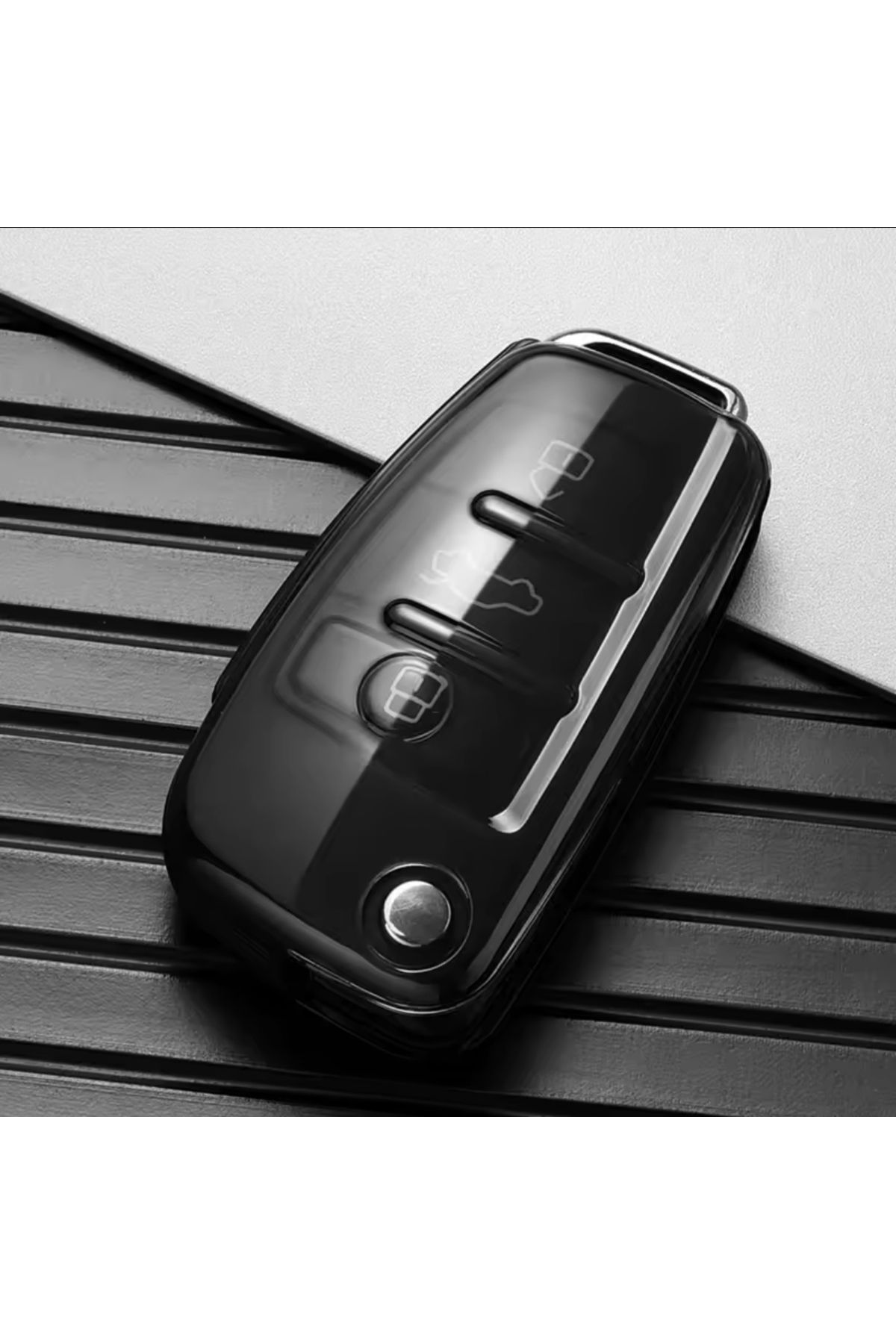 YıldızTuning-Audi Q7 Premium Transparent Smoked Key Case Cover 1