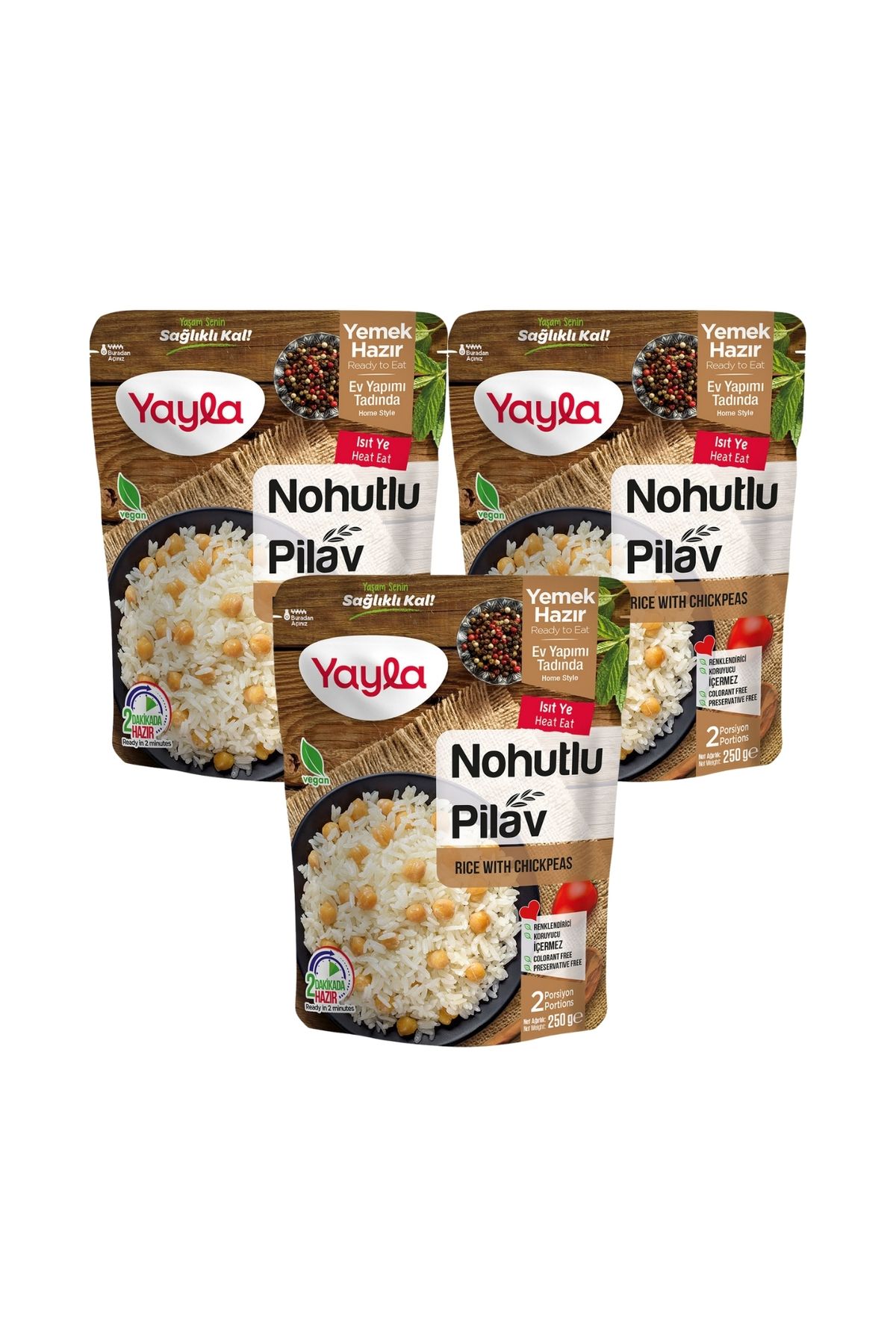 Yayla Yemek Hazır Nohutlu Pirinç Pilavı 250 gr X3