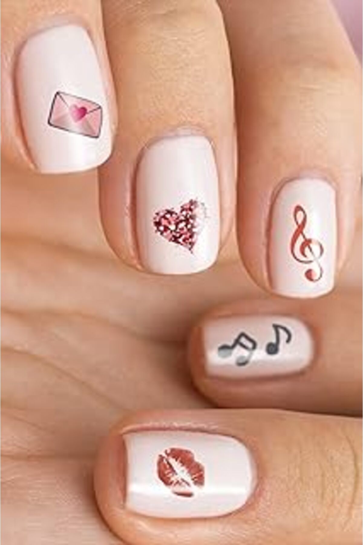 Karachil Artikel Aşk Sembolleri Tırnak Dövmesi, Tırnak Tattoo, Nail Art, Tırnak Sticker