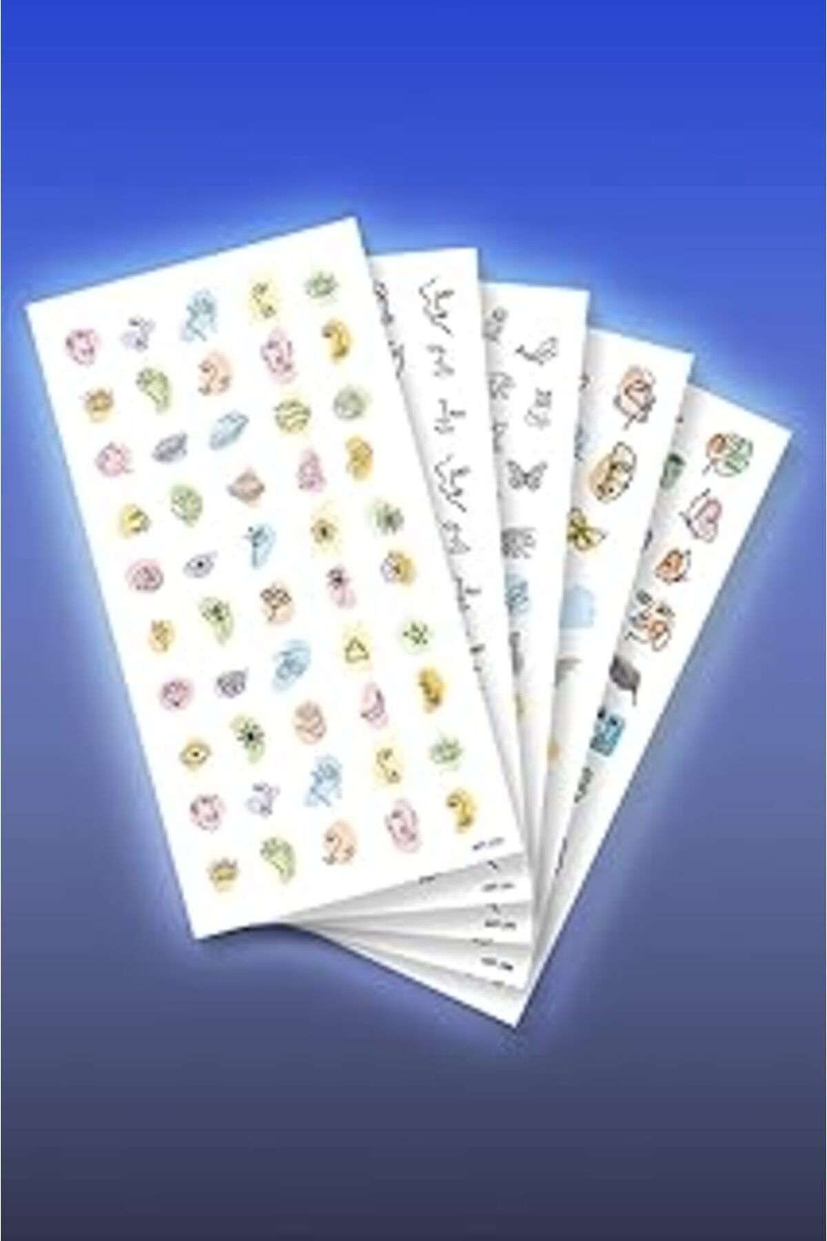 Karachil Artikel 5'li Tırnak Dövmesi Seti, Tırnak Sticker Seti, Nail Art, Tattoo