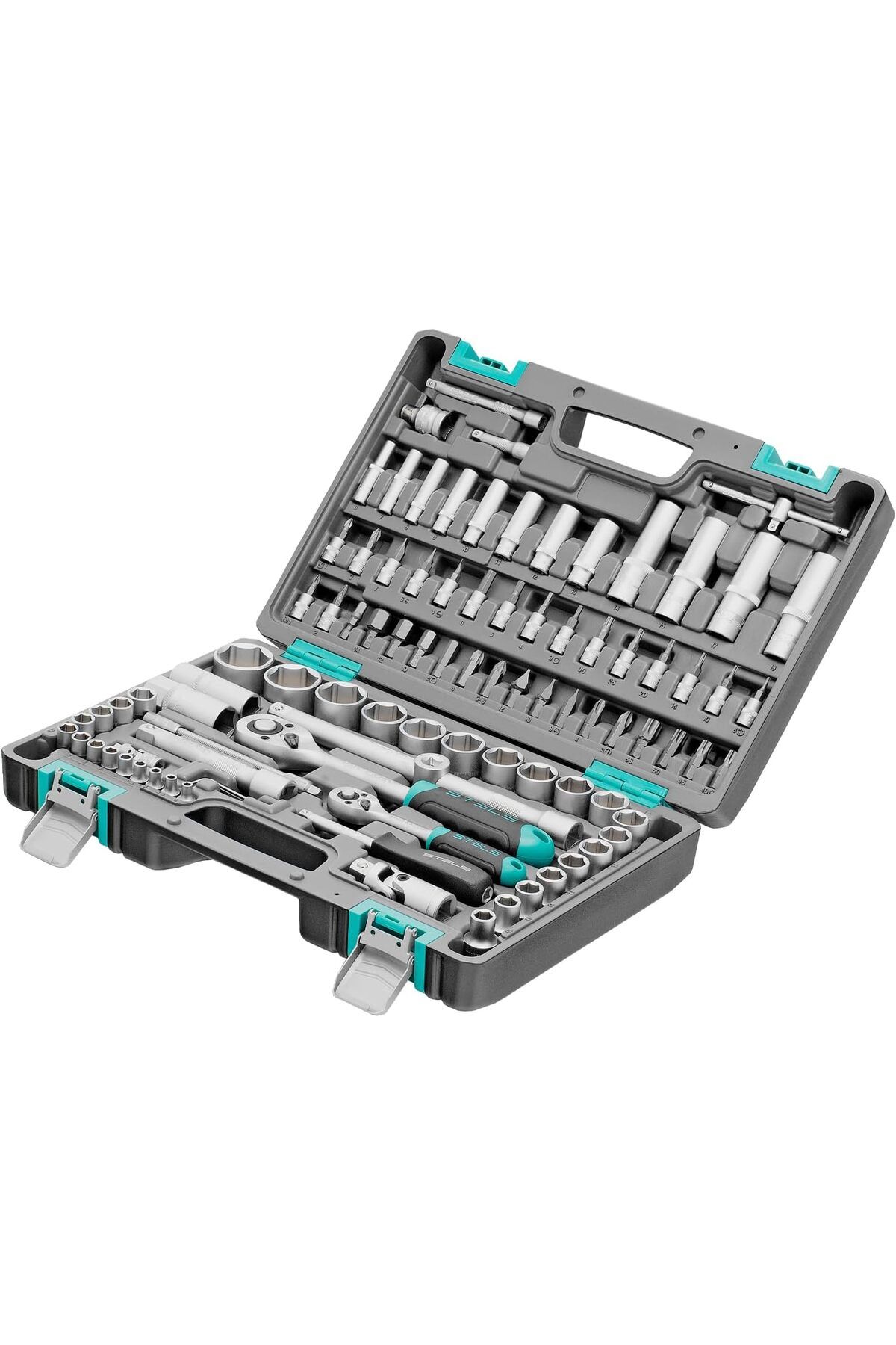 Generic-STELS 94-Pcs Hand Tool Set 1/4" & 1/2" Socket & Wrench Kit for Car, Home & Workshop Use 3