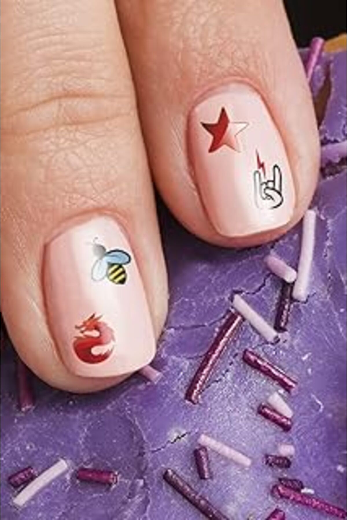 Karachil Artikel Karışık Şekiller- 2 Tırnak Dövmesi, Tırnak Tattoo, Nail Art, Tırnak Sticker