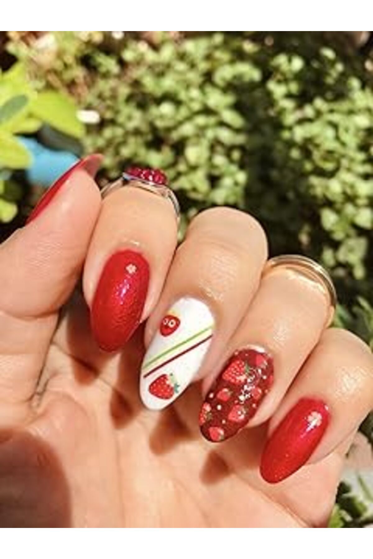 Pazarcan Artikel Mini Çilekler Tırnak Dövmesi, Tırnak Tattoo, Nail Art, Tırnak Sticker