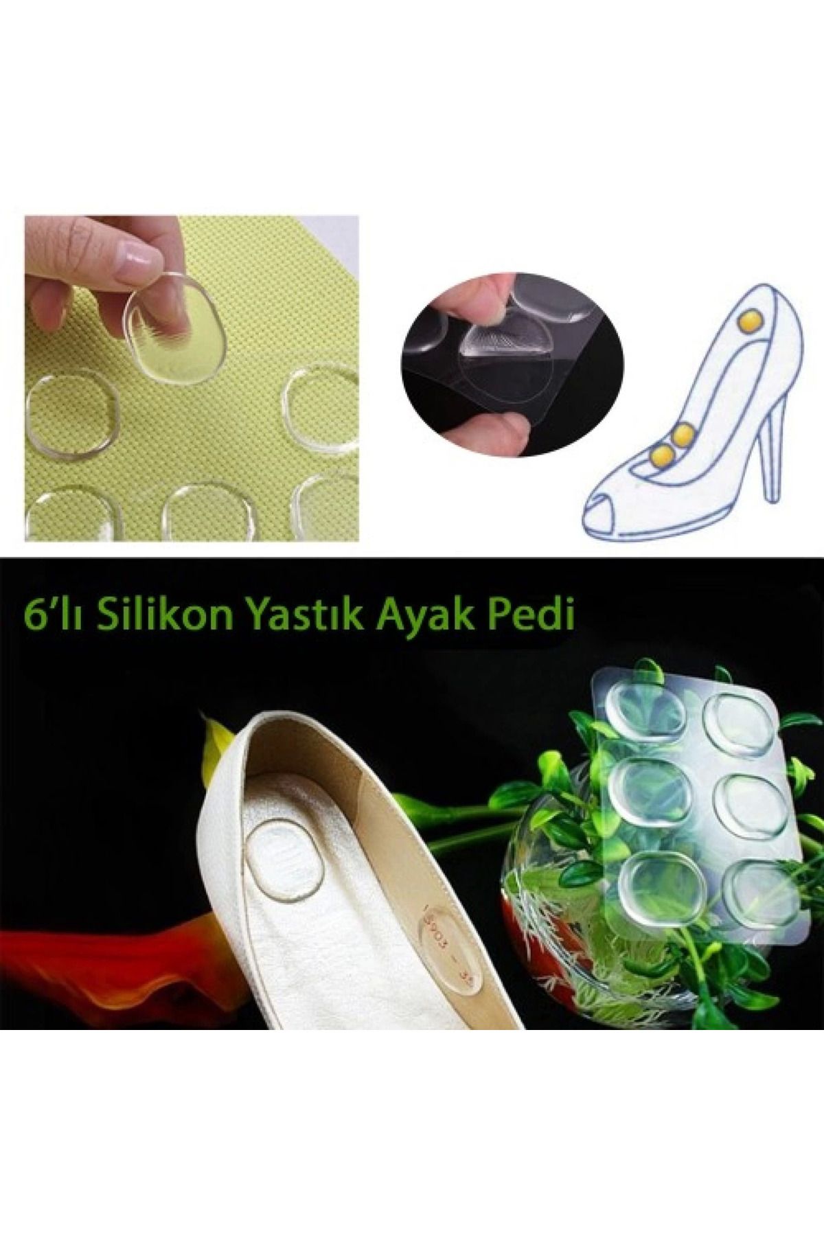 ÇERÇİCİ Ayak Nasır 6lı Ped - Ayak Vurma Önleyici Silikon Ped