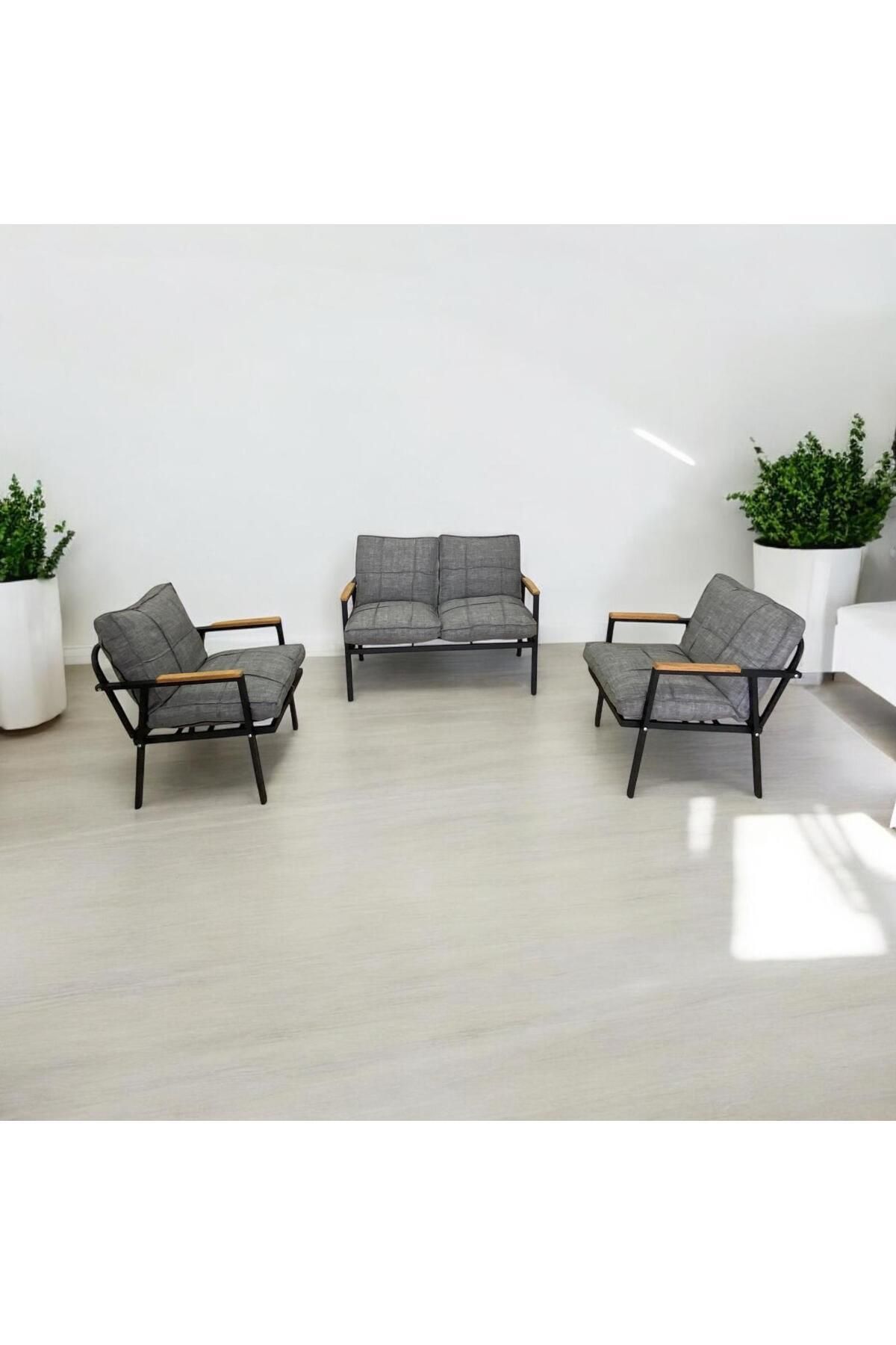 Zen 2 1 1 Pofuduk Balkon Takımı, Bahçe Mobilyası, Çay Seti, Kafe Oturma Grubu, Teras Koltuk Takımı
