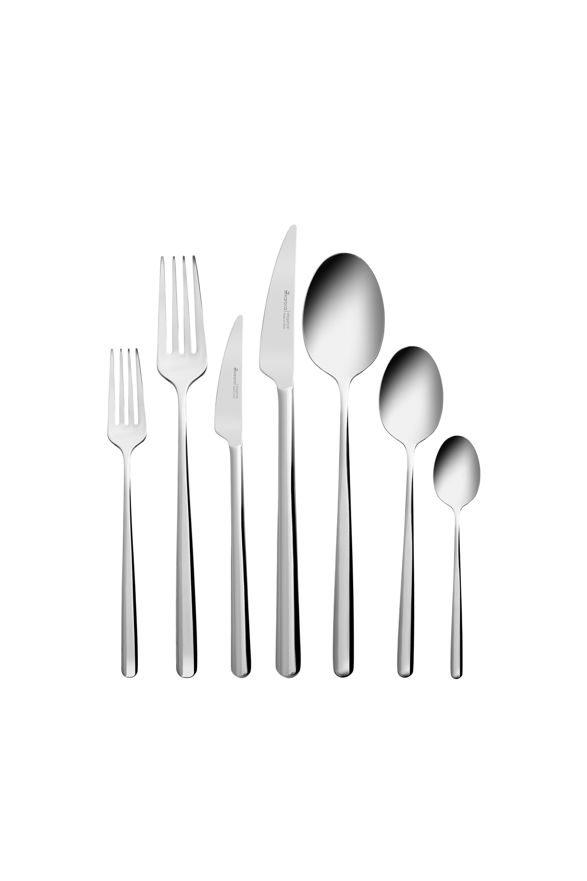 Karaca Amour 84-delige Elegance Bestekset met doos voor 12 personen, staal, 12 vorken, 12 eetlepels, 12 tafelmessen, 12 dessertvorken, 12 dessertlepels