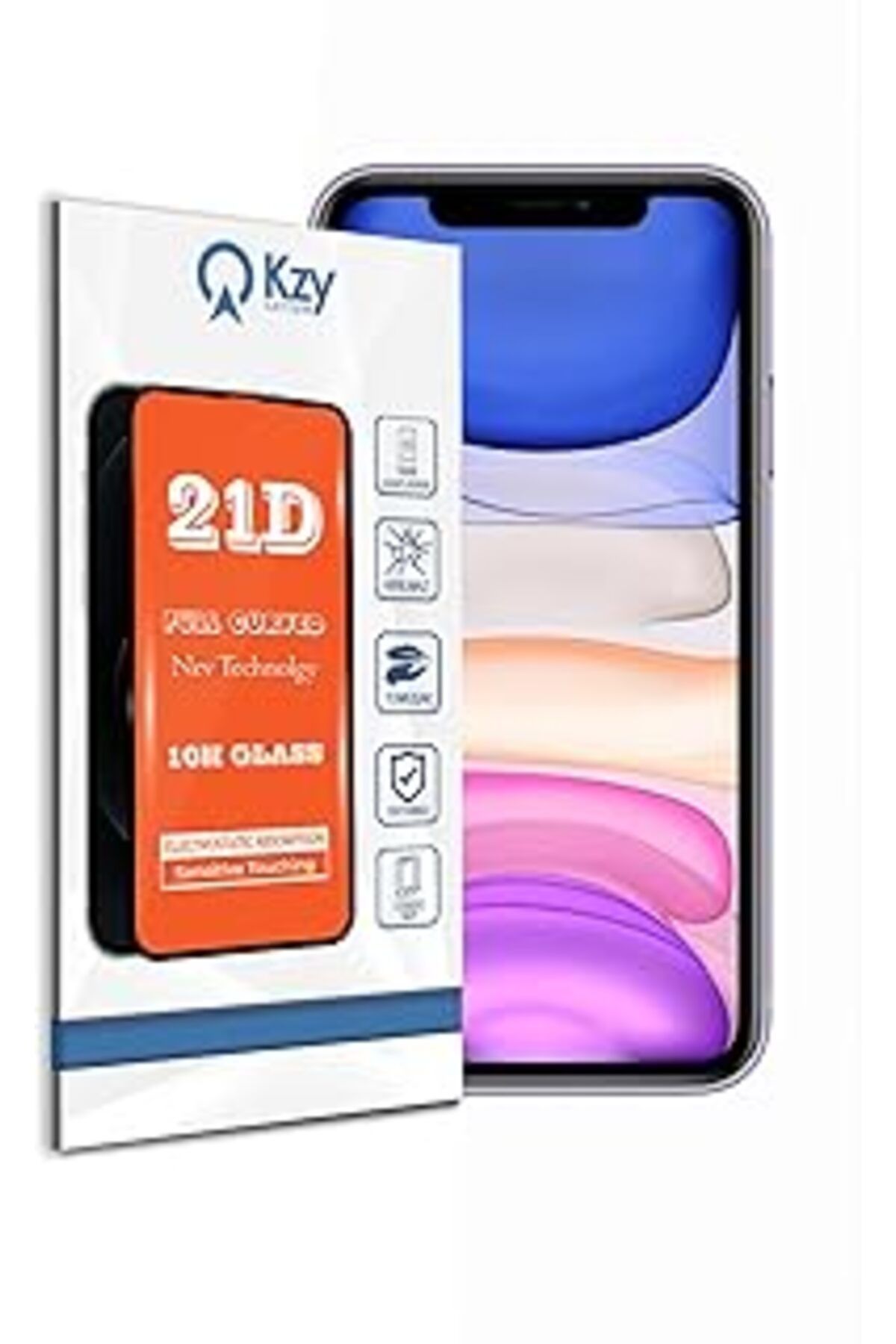Mu Art Kzy İletişim Iphone 11 Ile Uyumlu Tam Kaplayan 21D Temperli Ekran Koruyucu Cam