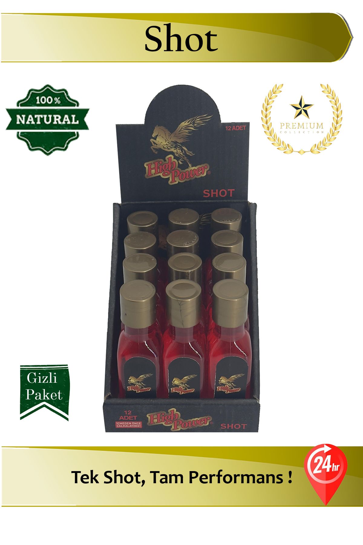 HIGH POWER Herbioxs High Power Enerji Power Shot 1 Adet Özel Seri Tüp Form 24 Saat Etkili