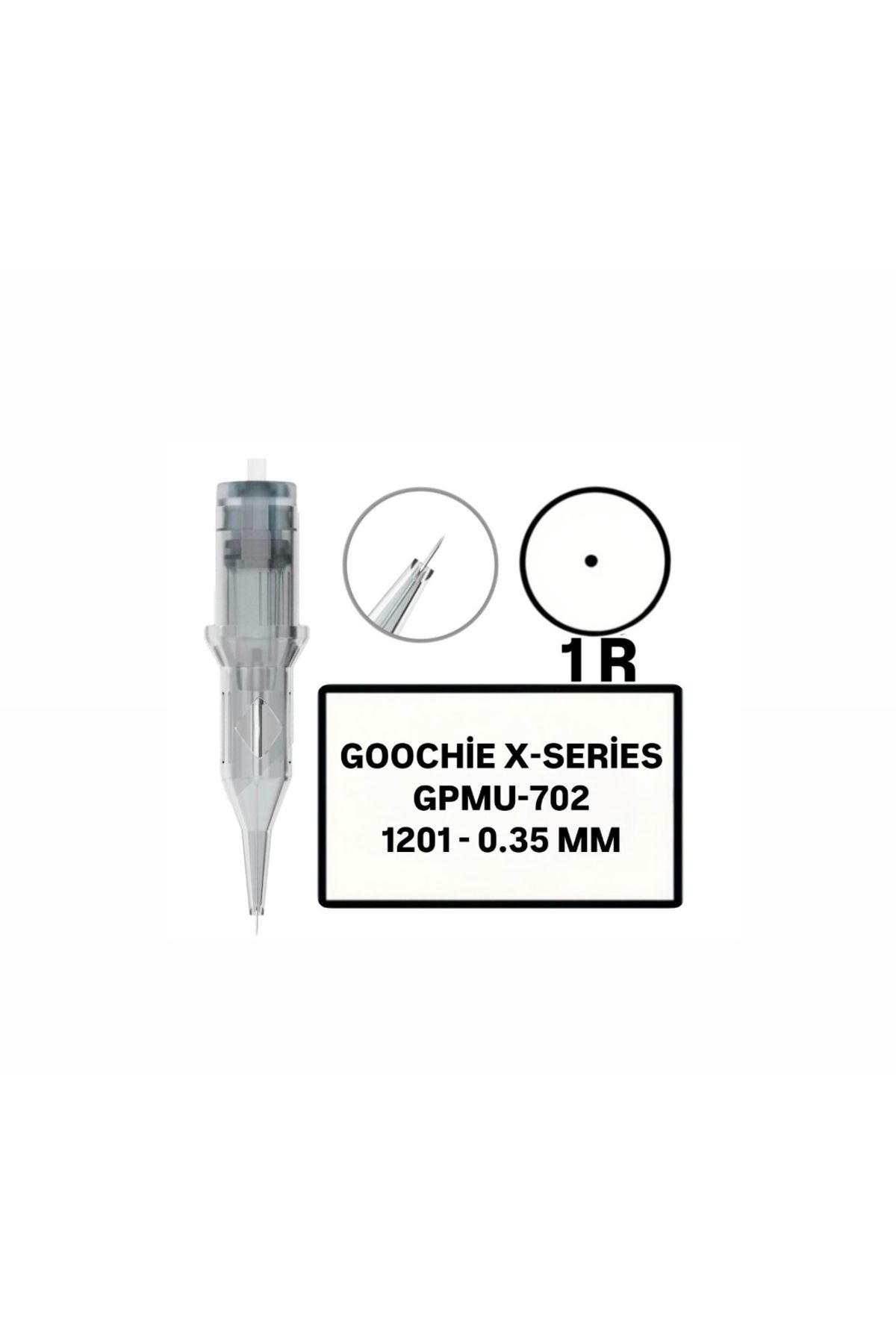 H RUN GLOBAL 10 Adet R1 (GOOCHIE X-SERIES GPMU-702-1207-0.35mm) Tattoo Cihaz Ucu (İğne)