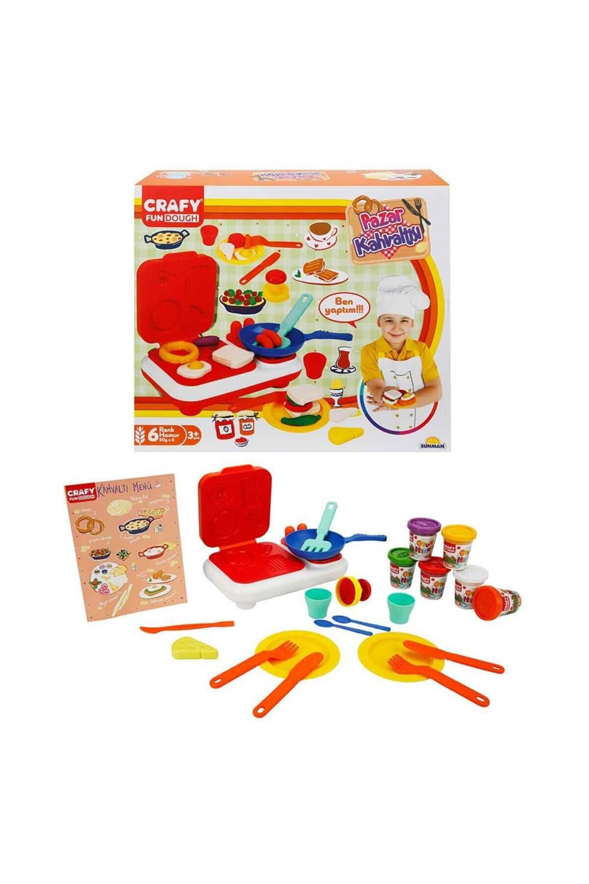 TimeStart Crafy Pazar Kahvaltısı Oyun Hamuru Seti 300 g 23 Parça