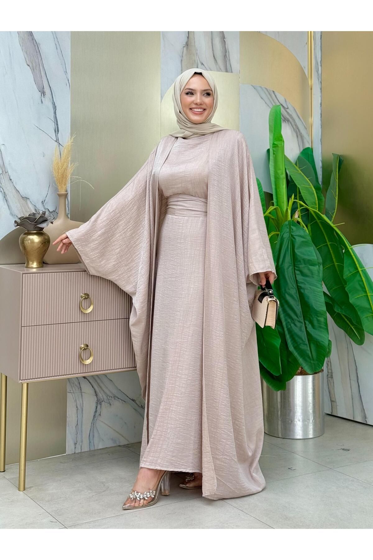 Bym Fashion-Zestaw sukienek Yarasakol Abaya 8497 Stone 3