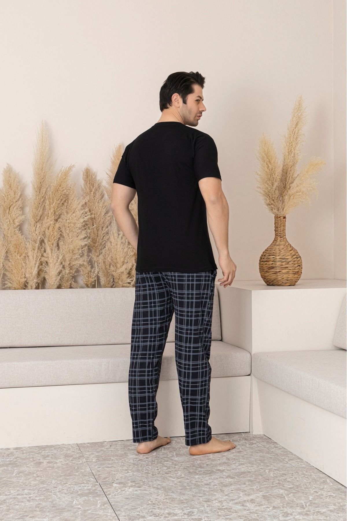 Sude HOMEWEAR-Men's Short Sleeve Pajama Set 3