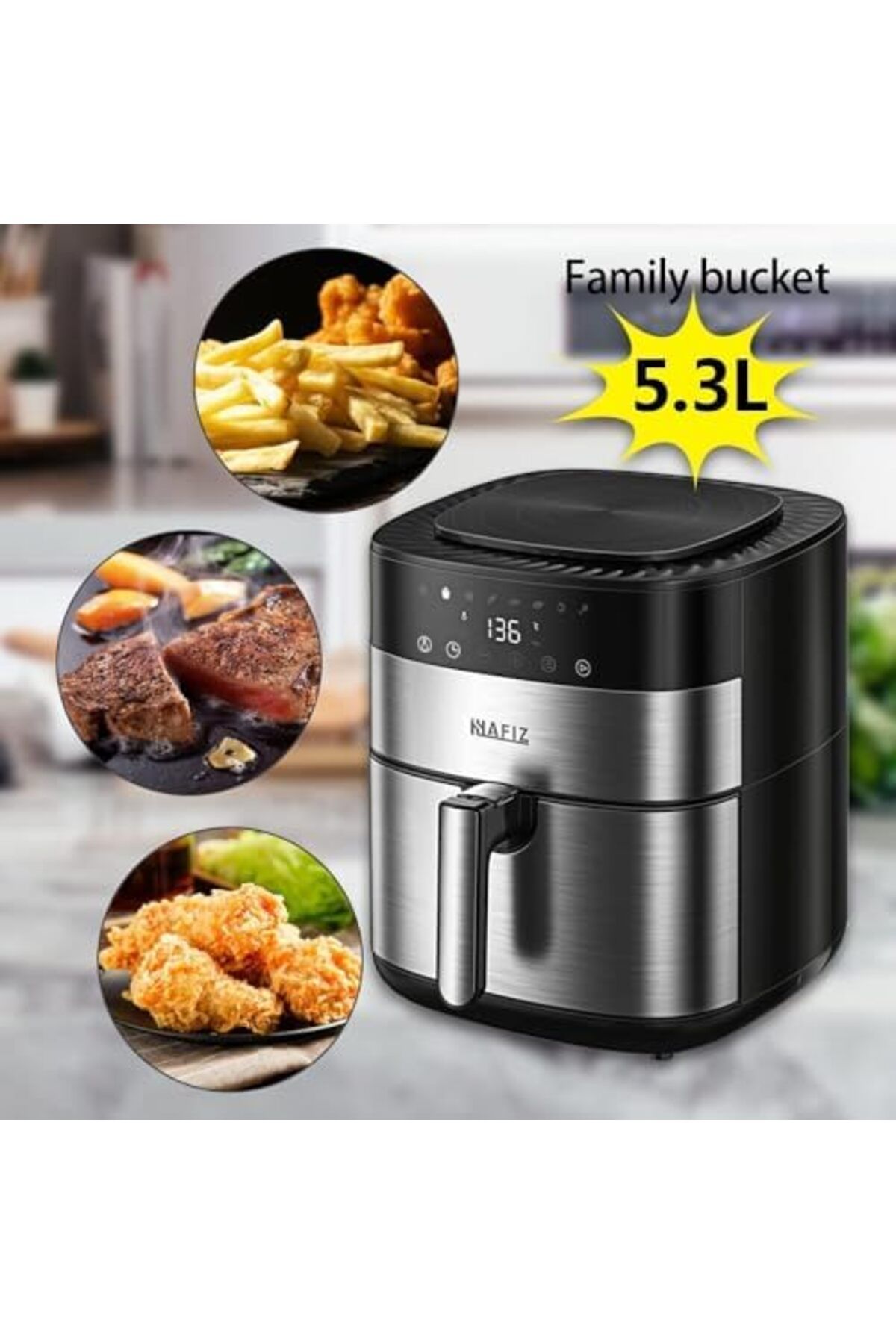 Others-HAFIZ Air Fryer, 1750 Watts, Digital Control Panel Display, Programs with built-in Preheat functions 4