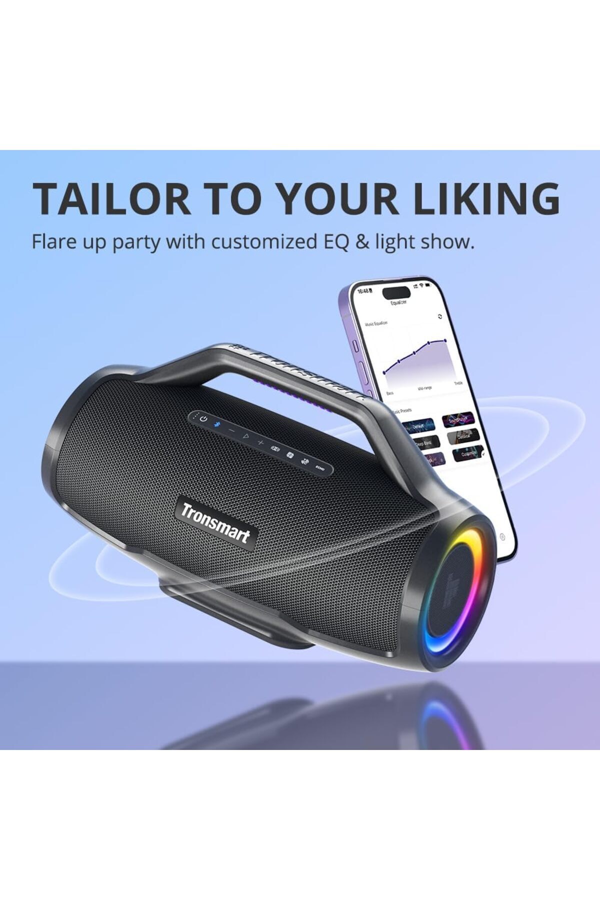 Tronsmart-Tronsmart Bang Max Portable Bluetooth Speaker, 130W Powerful Loud Speaker with Deep Bass Black 4