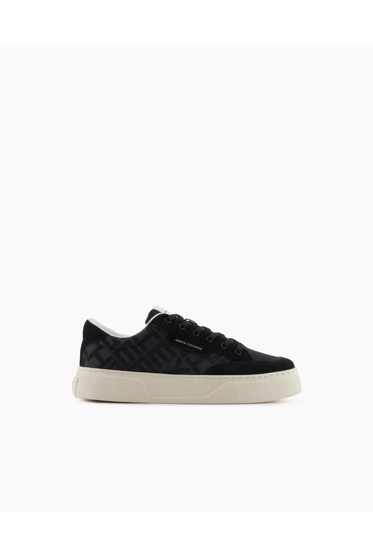 Armani Exchange Erkek Yuvarlak Hafif Sert Burun Yumuşak Kalın Taban Siyah Sneaker XUX262 XV955-00002