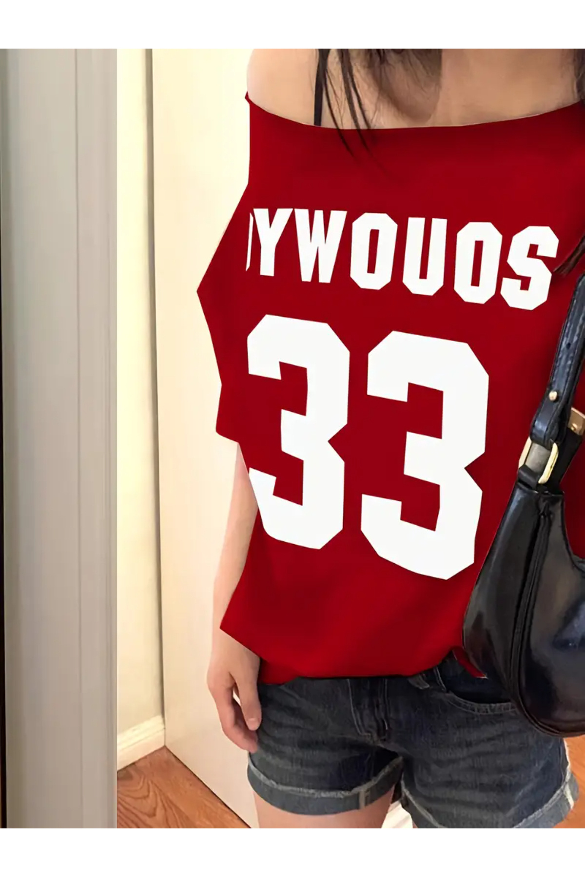 Machetta  Kadın Kayık Yaka Oywouos Baskılı Oversize %100 Pamuk T-shirt - Görsel 3