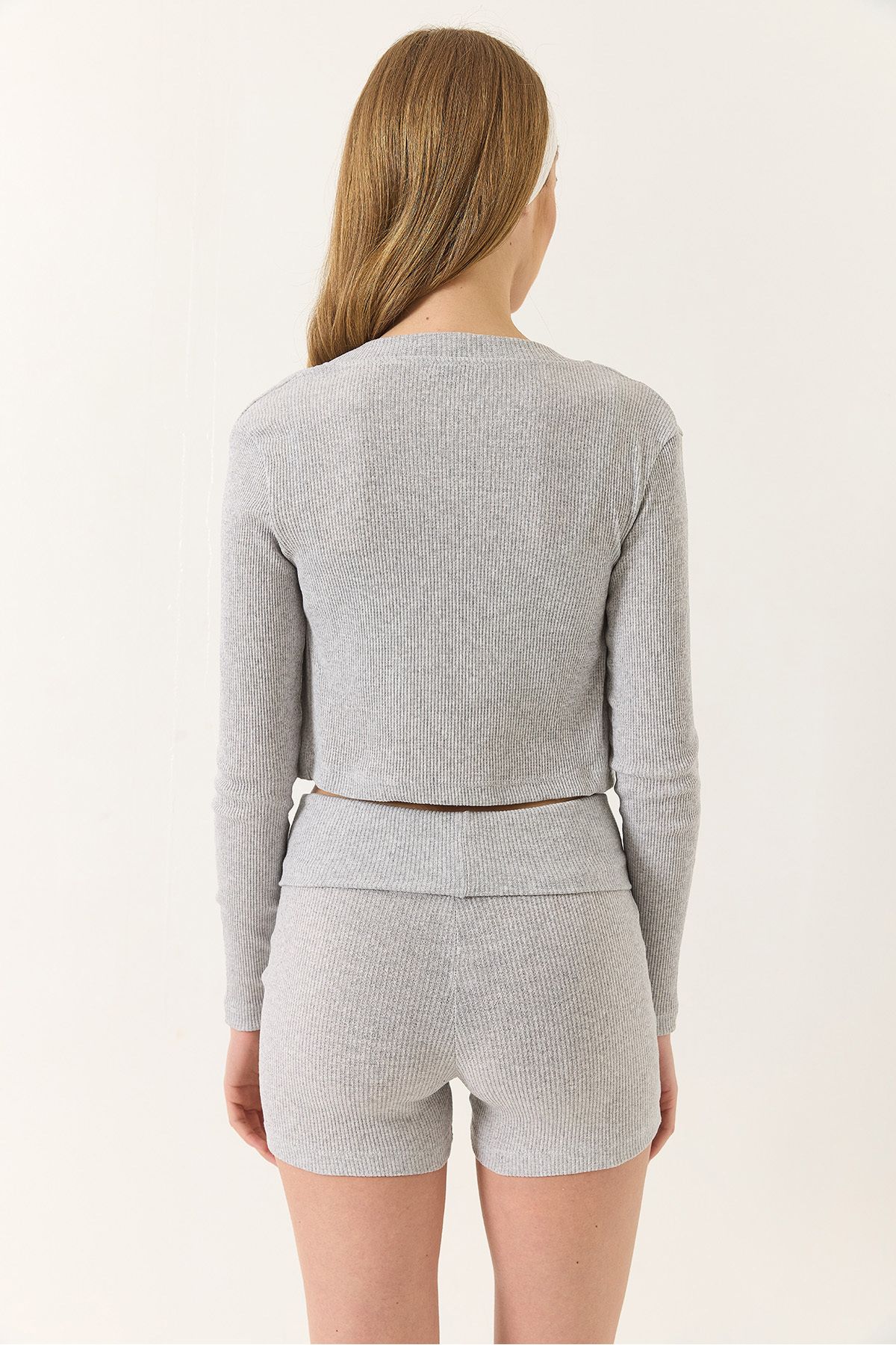 Bianco Lucci-Women's Camisole Thin Strap Crop Cardigan Shorts Three Piece Suit 60284033 7