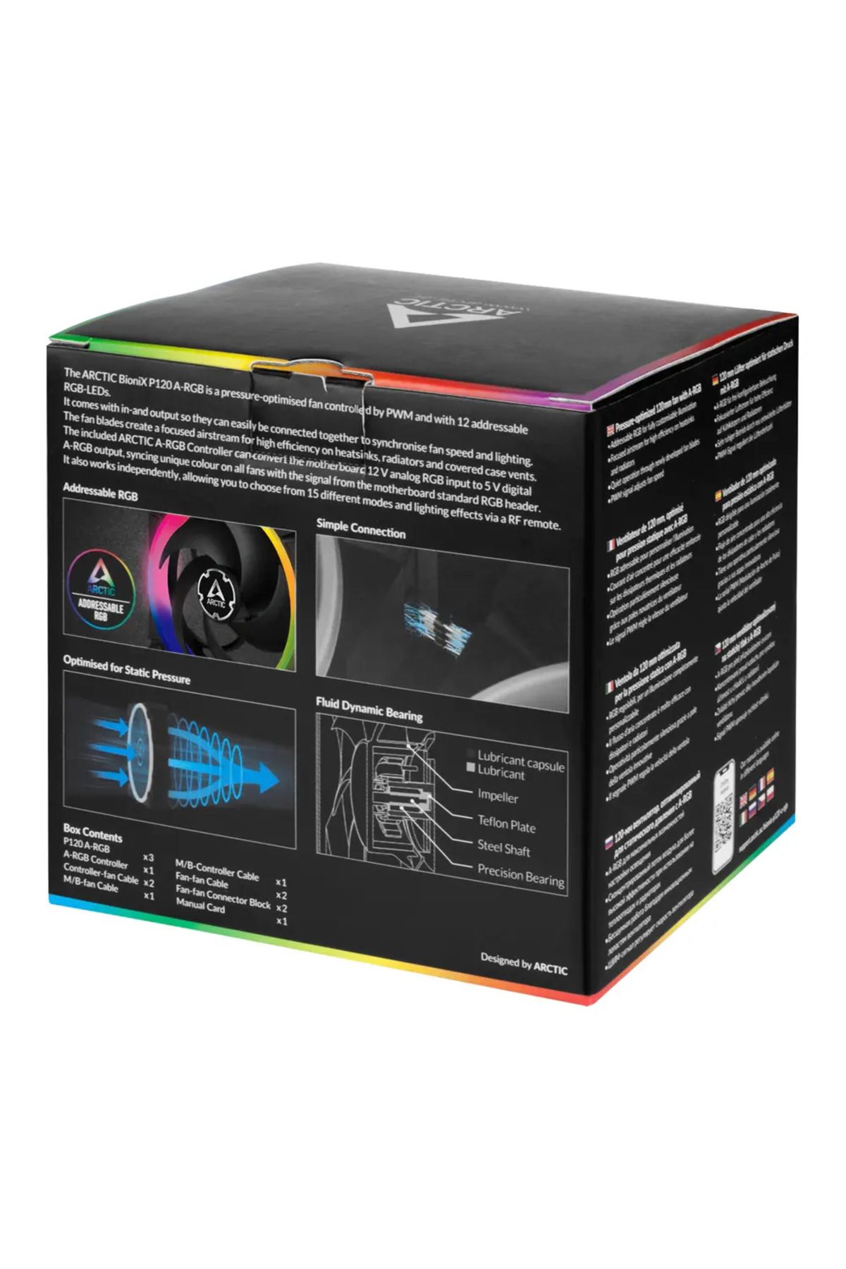 Arctic-ARCTIC BioniX P120 A-RGB fan (3-fan pack + Controller), 120mm 7