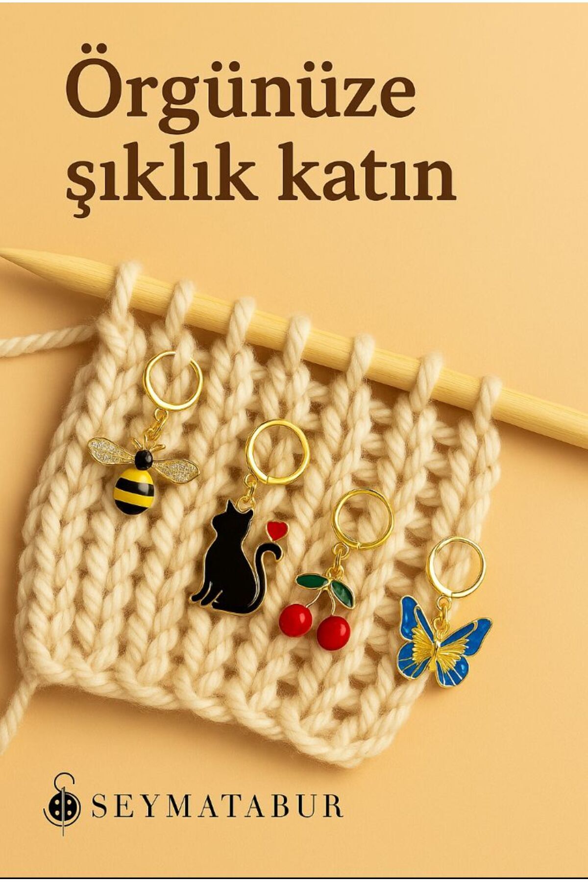 BALIM ÖRGÜ EVİ İlmek Yer Belirleyici Örgü İşaretleyici Ayraç Emaye Kaplama 4'lü Set