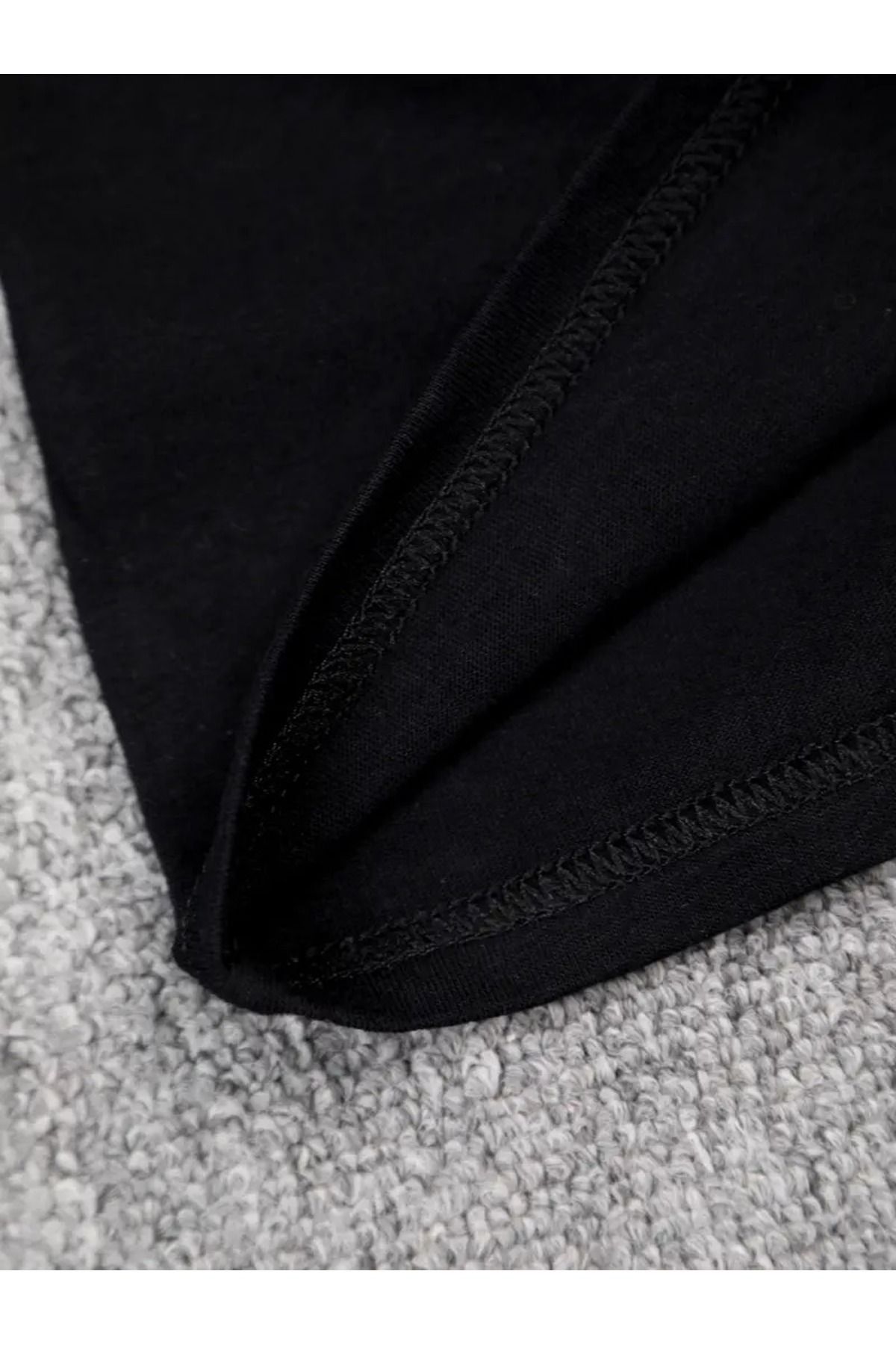 vinraus-Tricou negru din bumbac pieptănat cu imprimeu BOO Ghost pentru fetiță/băiat 3