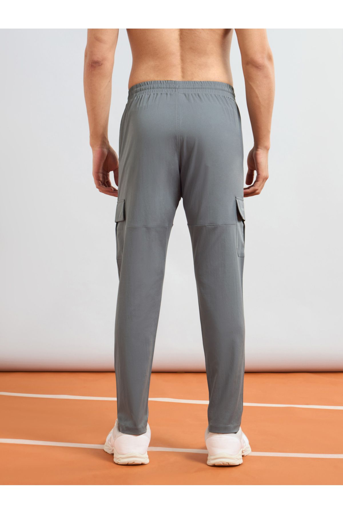Technosport By Styli-Men Solid Slim Fit Cargo Track Pants with TS FLEXI 4