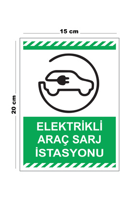 Lucena Metal Elektrikli Şarj İstasyonu 15cm x 20cm Uyarı Levhası Yönlendirme ...