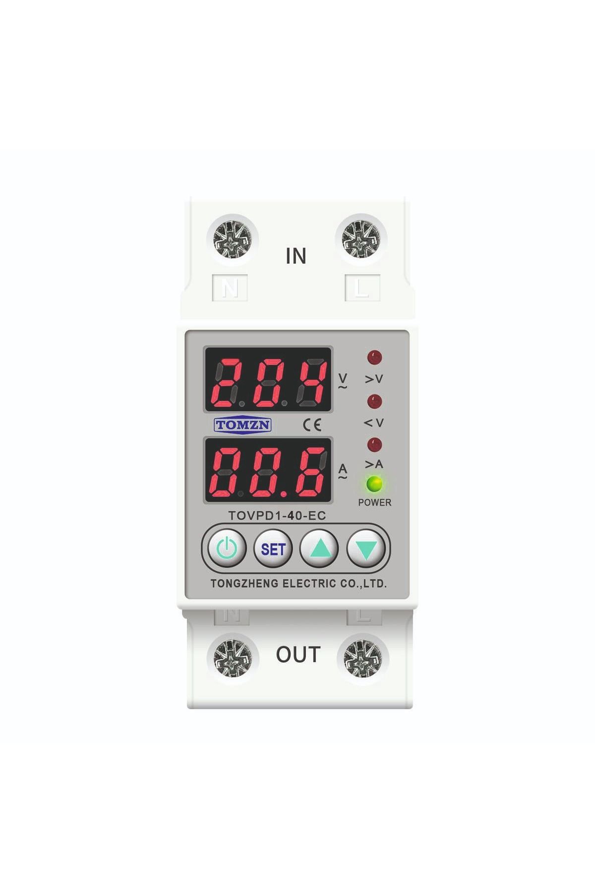 Voltaj Ve Akım Koruma Rölesi Yüksek Alçak Gerilim Koruyucu Monofaz 40a Elektrik Bekçisi