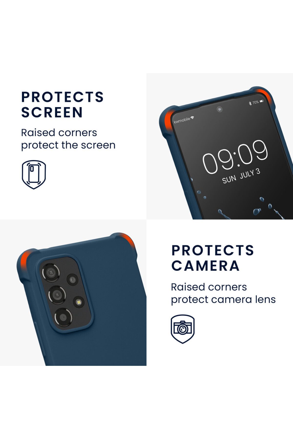 KWmobile-Bara de protectie pentru Samsung Galaxy A53 5G, silicon, albastru, 58566.17 4
