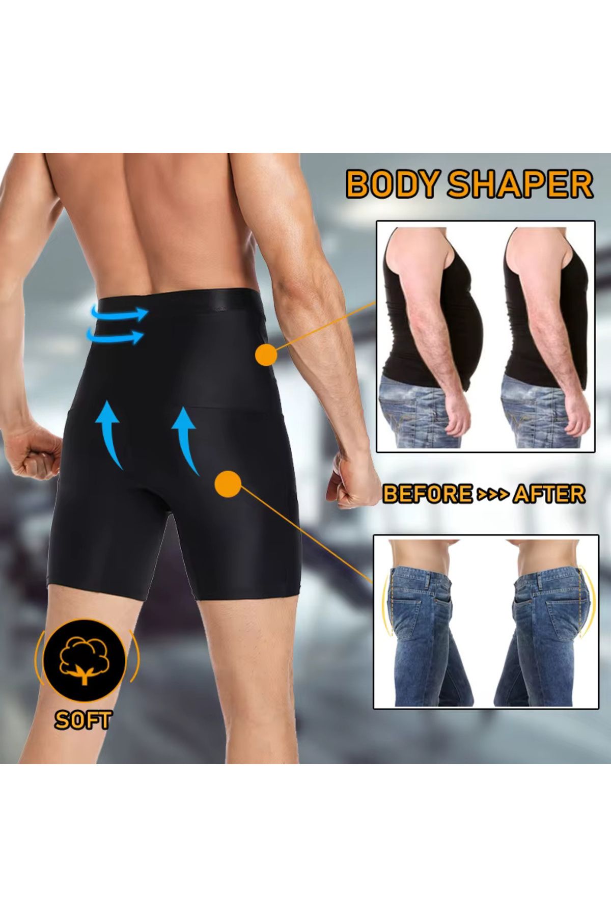 KAYOUBI-Men's Corset Belly Waist Flattening Slimming Shaper Firming Corset Panties Boxer Corset 3