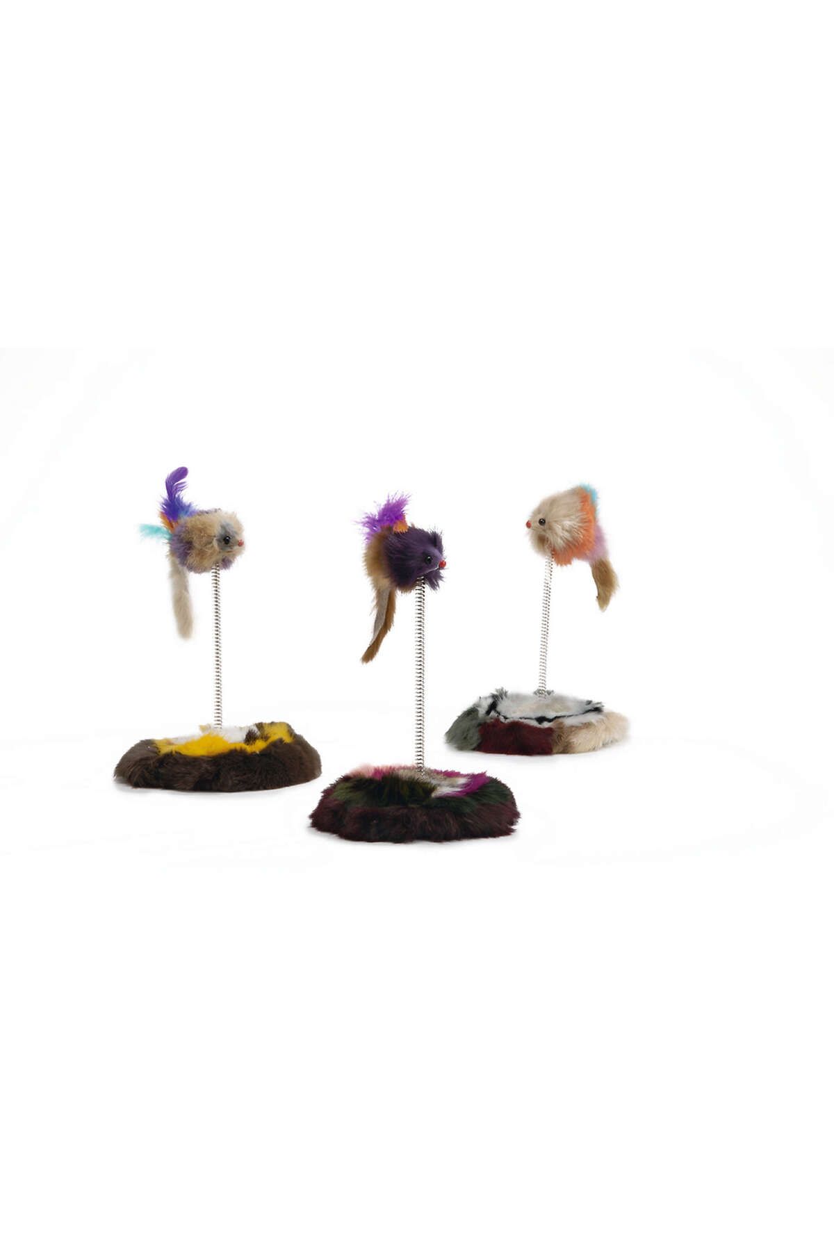 Beeztees Kedi Oyuncağı, Yaylanabilir Tüylü Fare 8cm, Çeşitli Renklerde, 14,5x14,5x28cm GLSTD