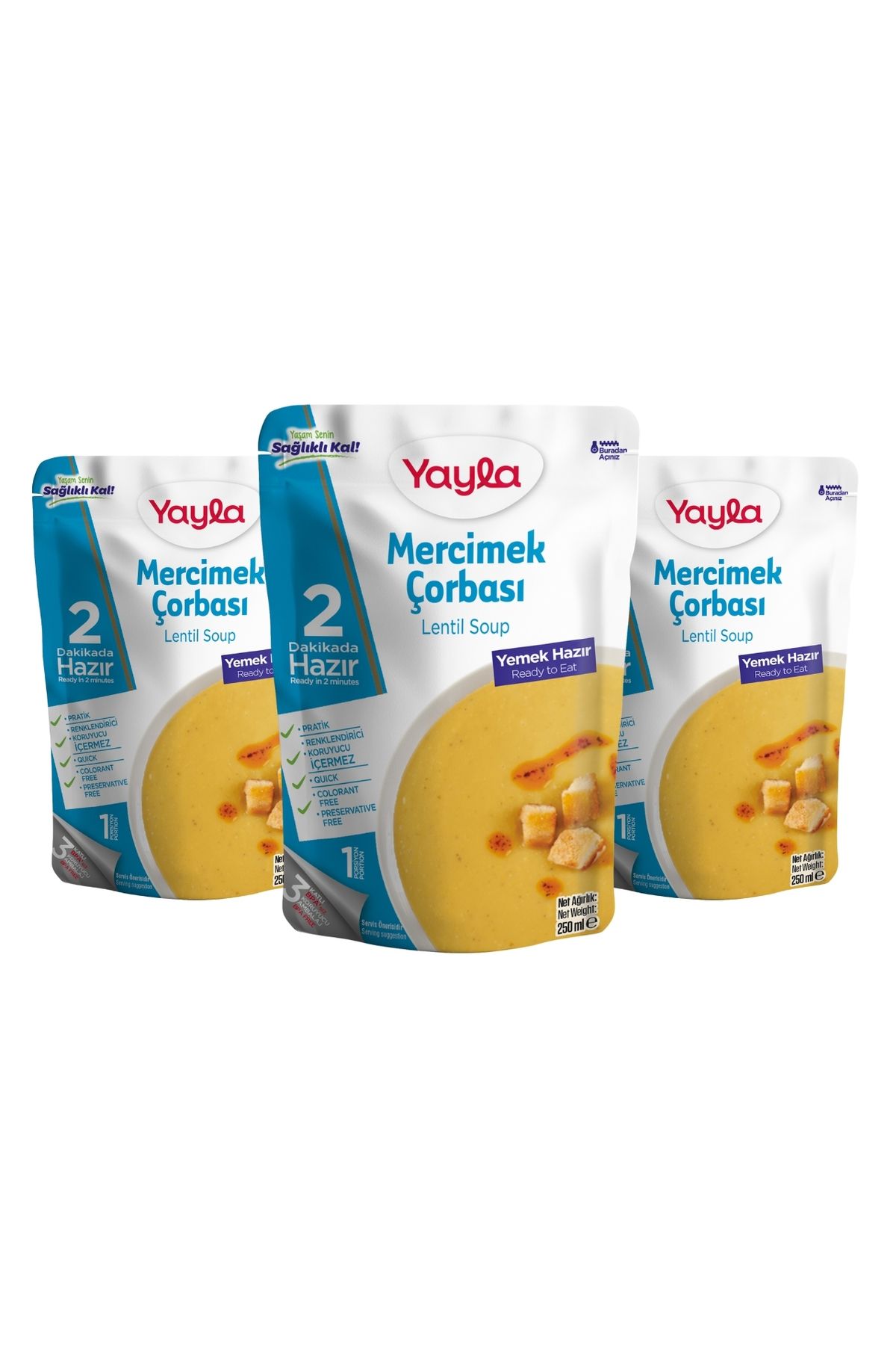 Yayla Yemek Hazır Mercimek Çorbası 250 gr X3