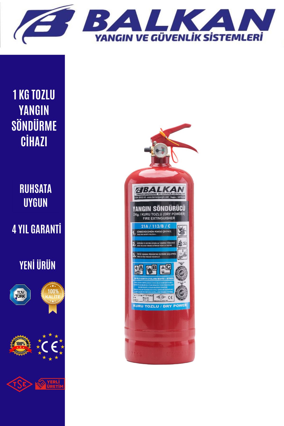 Balkan Ticaret 1 kg yangın söndürme cihazı