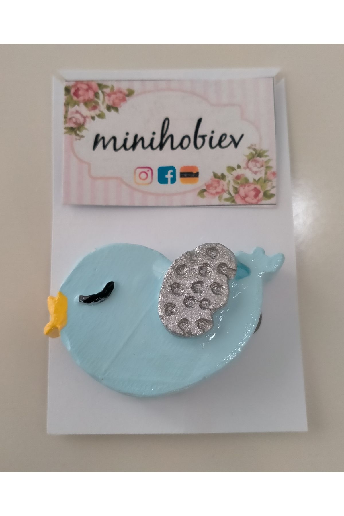 Minihobiev Kuş yaka iğnesi , broş , takı , dekoratif aksesuar