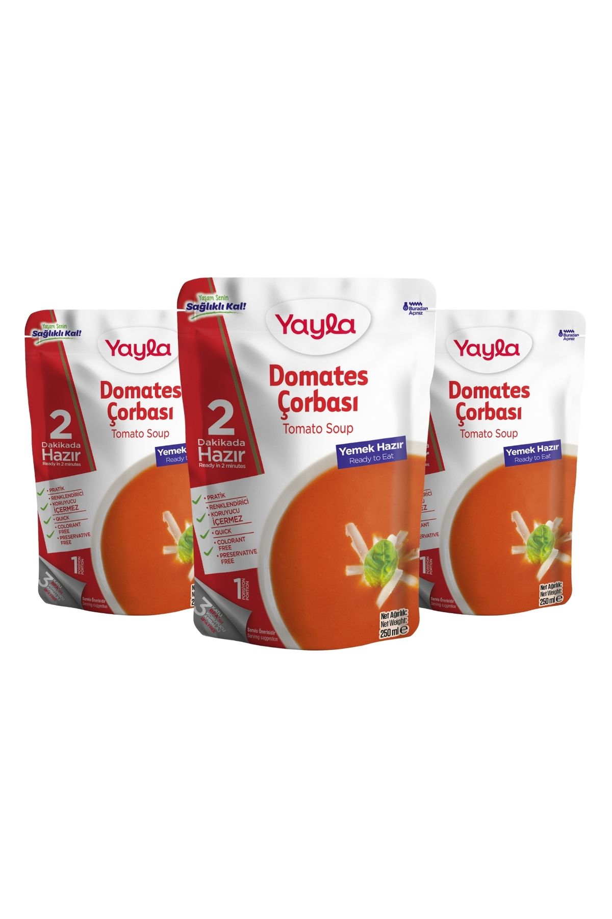 Yayla Yemek Hazır Domates Çorbası 250 gr X3