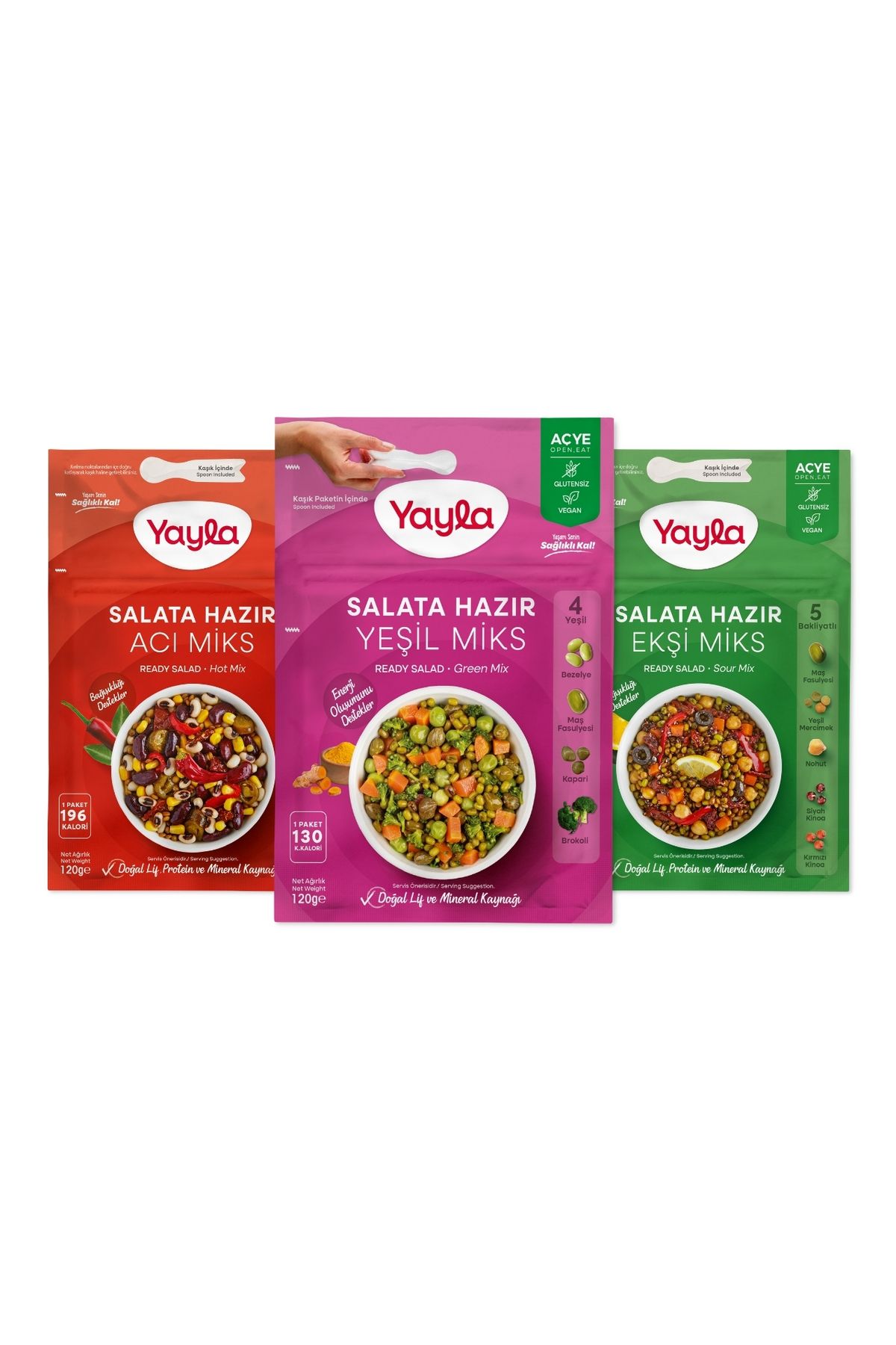 Yayla Salata Hazır 3'lü Acı-yeşil-ekşi Miks 120 gr