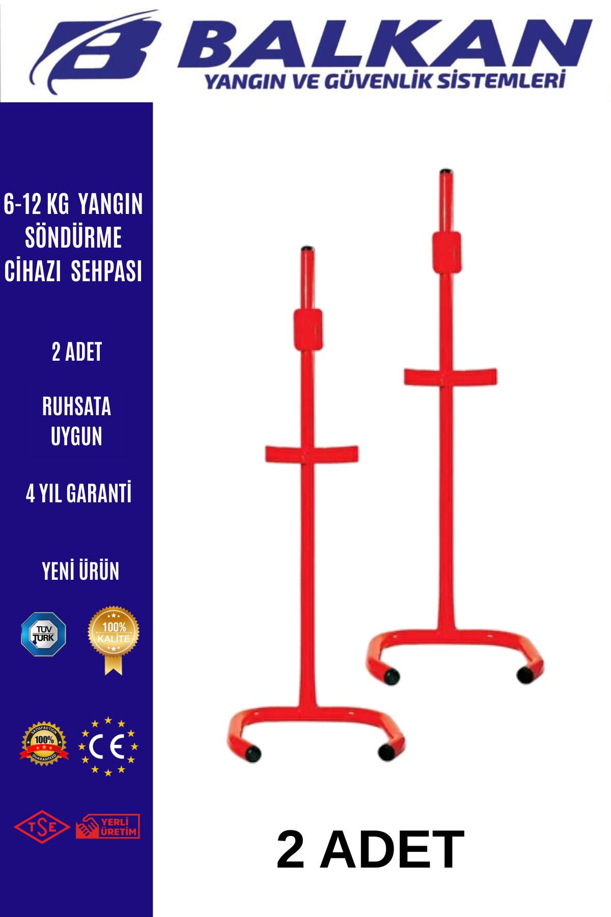 Balkan Ticaret 6-12 kg Yangın söndürme cihazı Sehpası 2 Adet