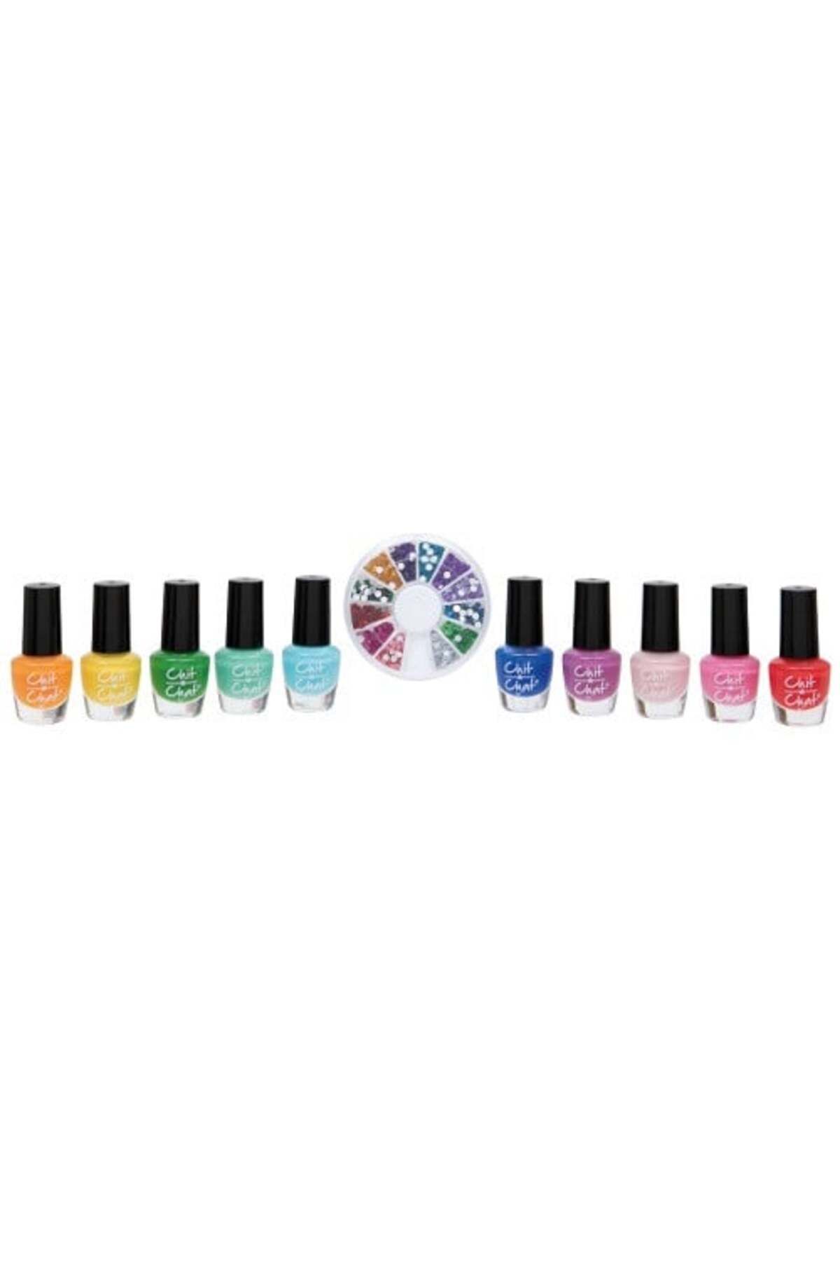 TECHNIC-Σετ 10 oje si strasuri de unghii, Chit Chat, Color Wheel, Vegan, 35 ml 2
