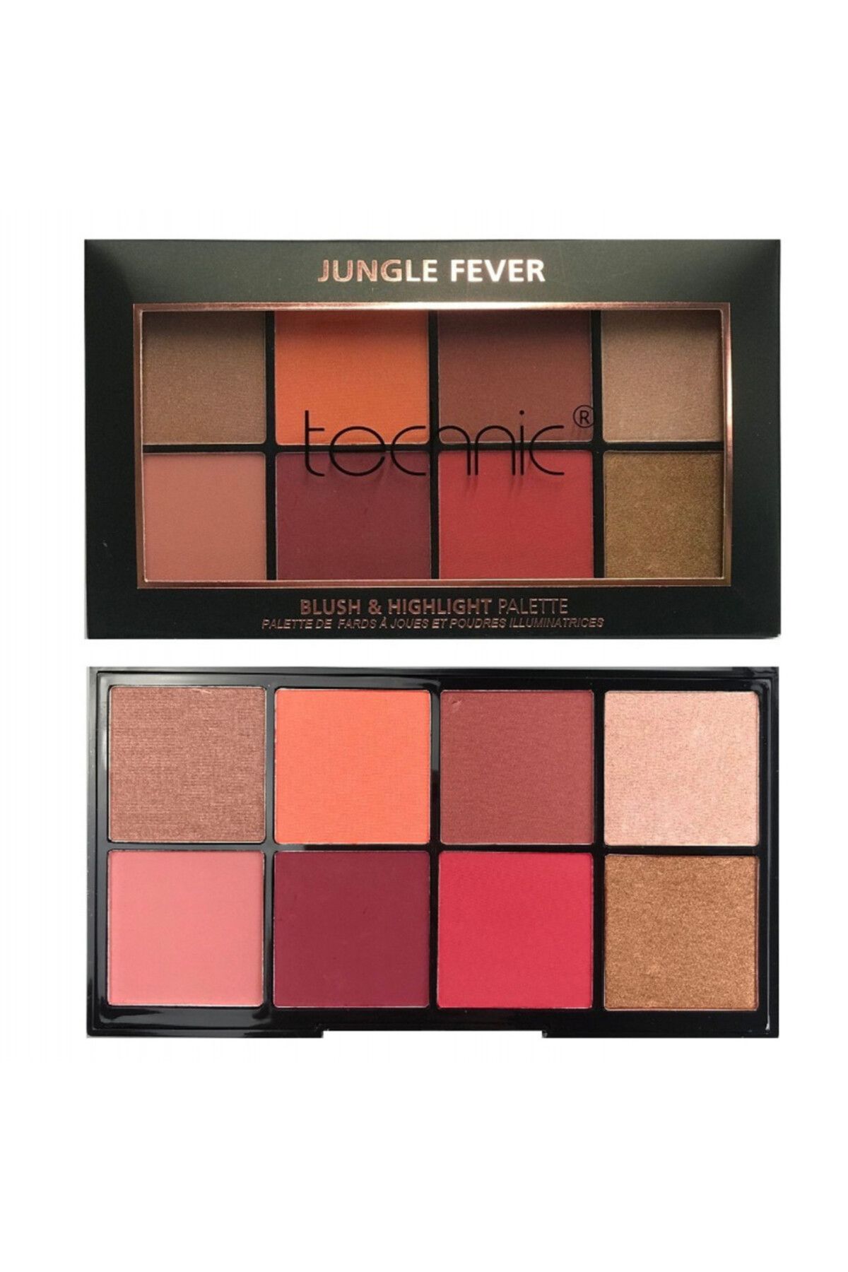 TECHNIC-Paleta obrazu s iluminátorem Technic Jungle Fever Blush Highlight Palette 4