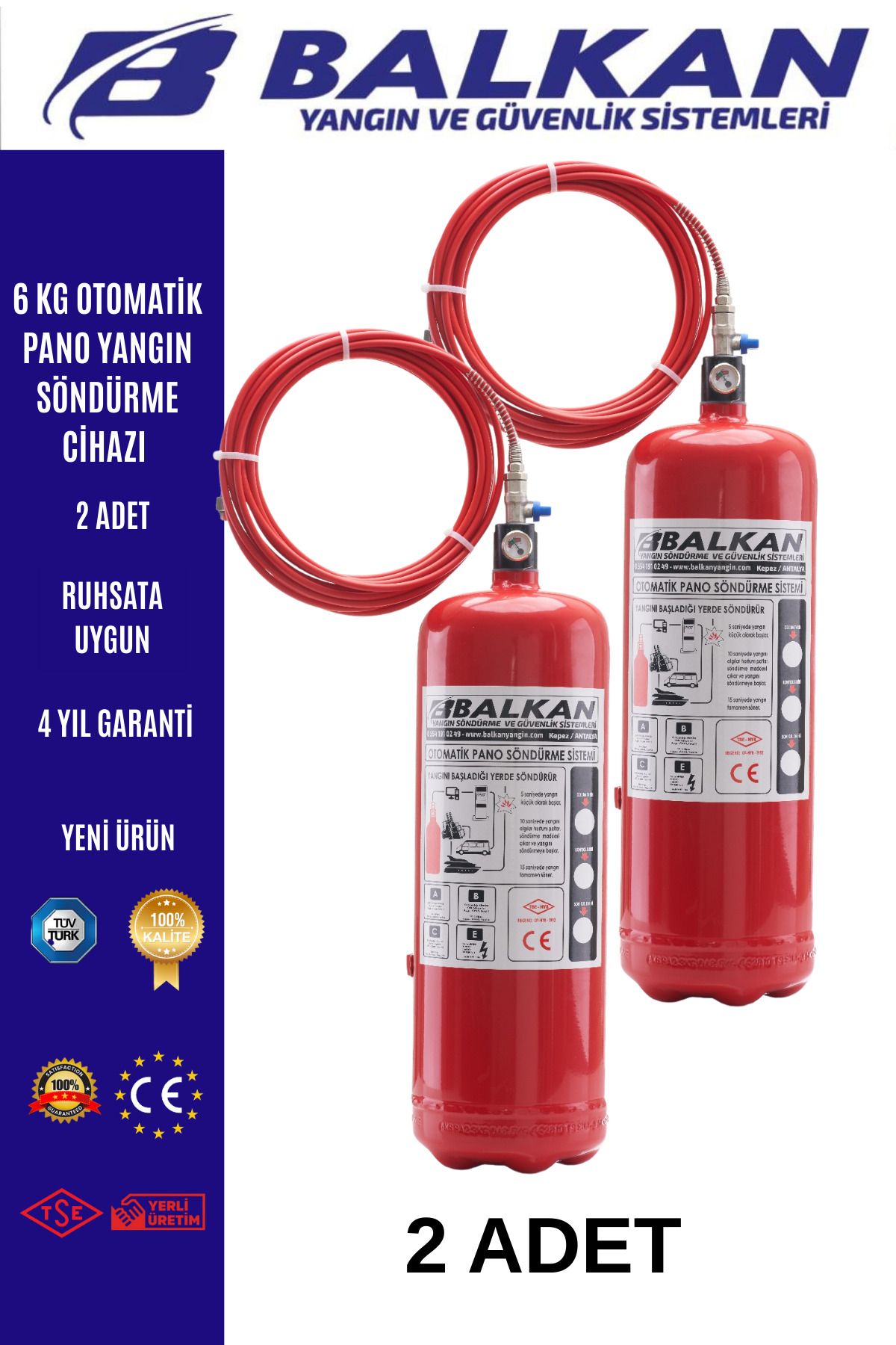Balkan Ticaret 6 kg Otomatik pano söndürme sistemi 2 Adet