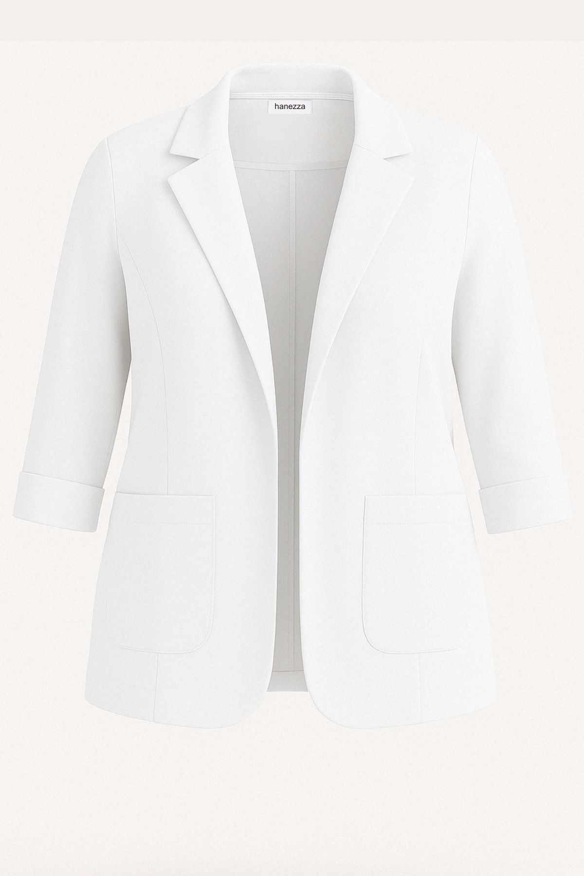 Hanezza-Γυναικείο μπουφάν Blazer |   Λευκό |   Μεγάλο μέγεθος |   7 χρώματα |   Συμβατό με κοστούμι 1