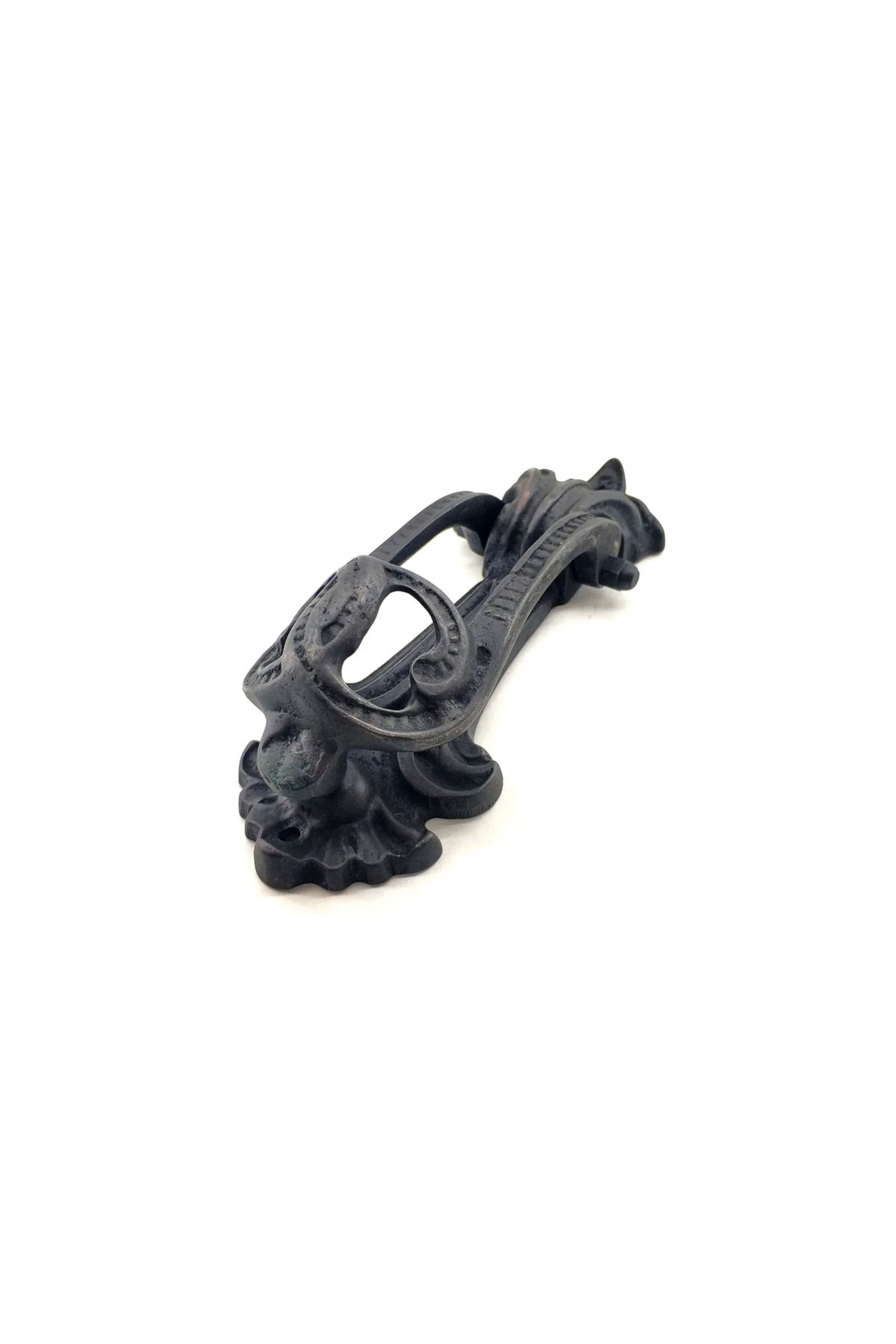 AOTS Antika Tarz Dekoratif Pirinç Doğa Kapı Tokmağı, Taktak - 205x73 Mm, Oksit