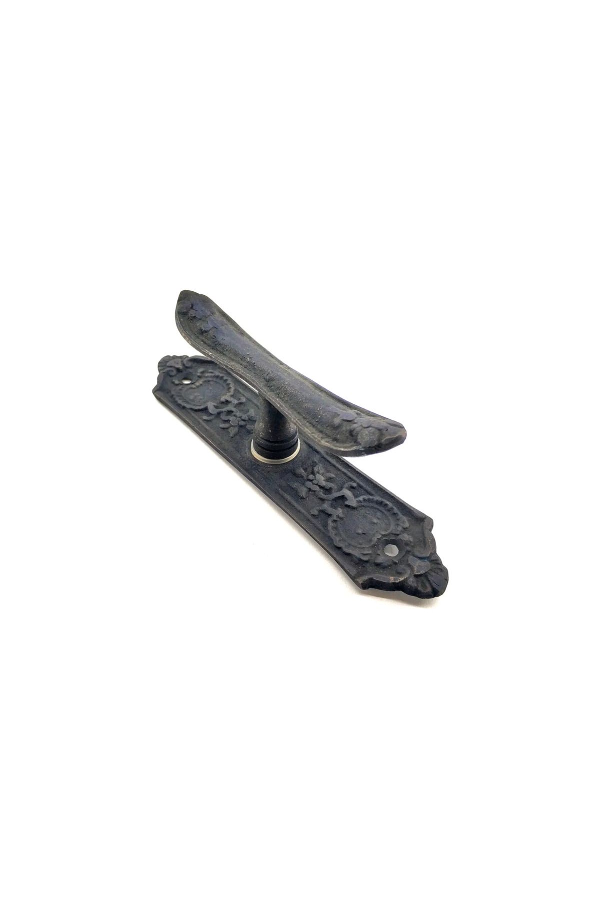 AOTS Antika Tarz Dekoratif Pirinç Çiçekli Pencere Kolu - 165x38 Mm, Oksit
