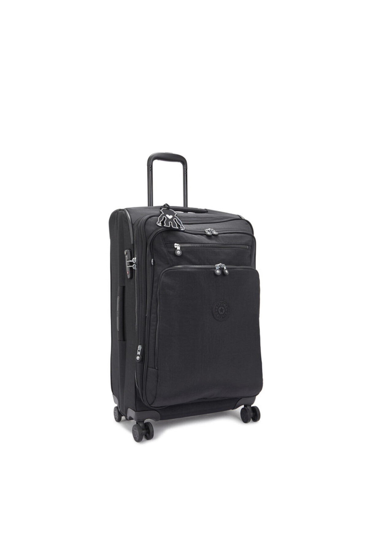 Kipling-Medium Expandable Wheeled Luggage Unisex Black Noir New Youri Spin M I7706-P39 4