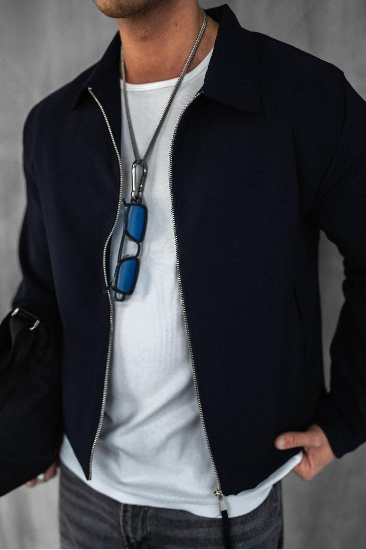 ablukaonline  Erkek Boxy Fit Rahat Ceket Lacivert - Görsel 5