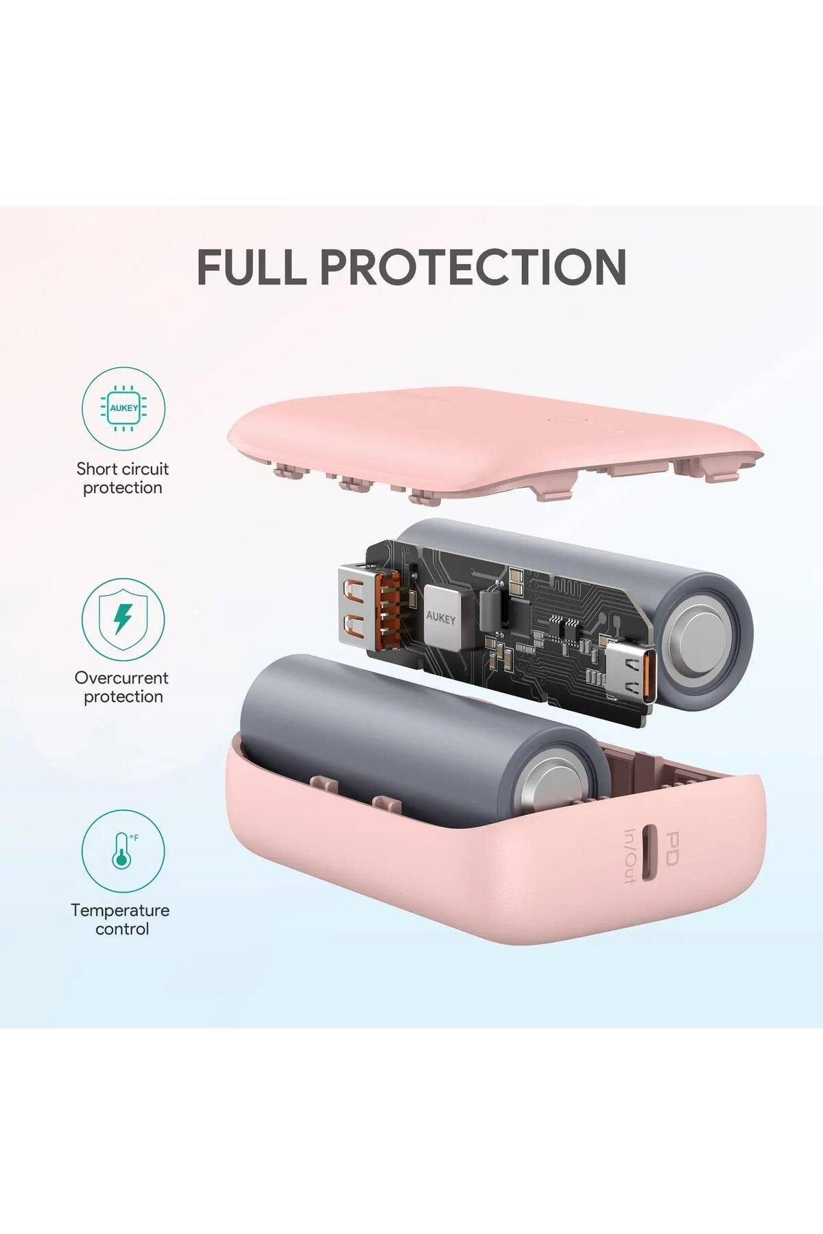 AUKEY-Power Bank 10000mAh Pink PB-N83S PINK 4