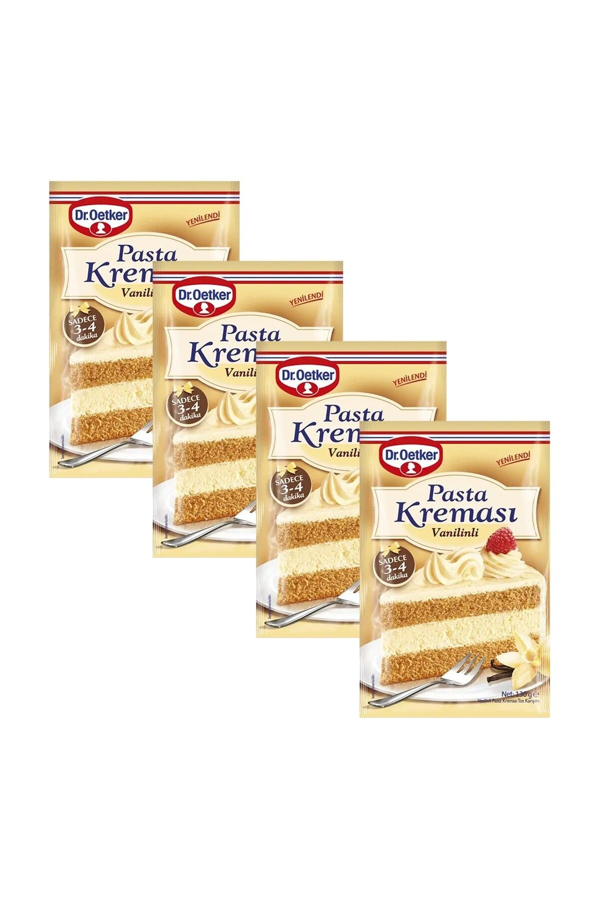 Dr. Oetker Pasta Kreması 130 gr Vanilinli x 4 Adet