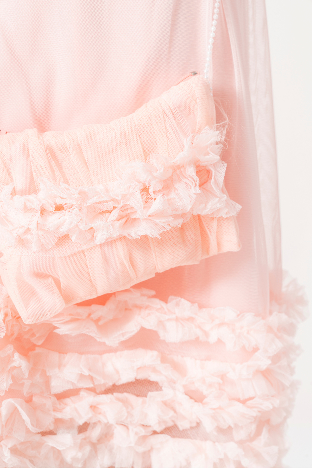 YUSALİ Yakadan Büzgülü Tüllü Çantali Abi̇ye/ Özel Gün /doğum Günü/parti̇ Elbi̇sesi̇ fotoğrafı 5 (önizleme)