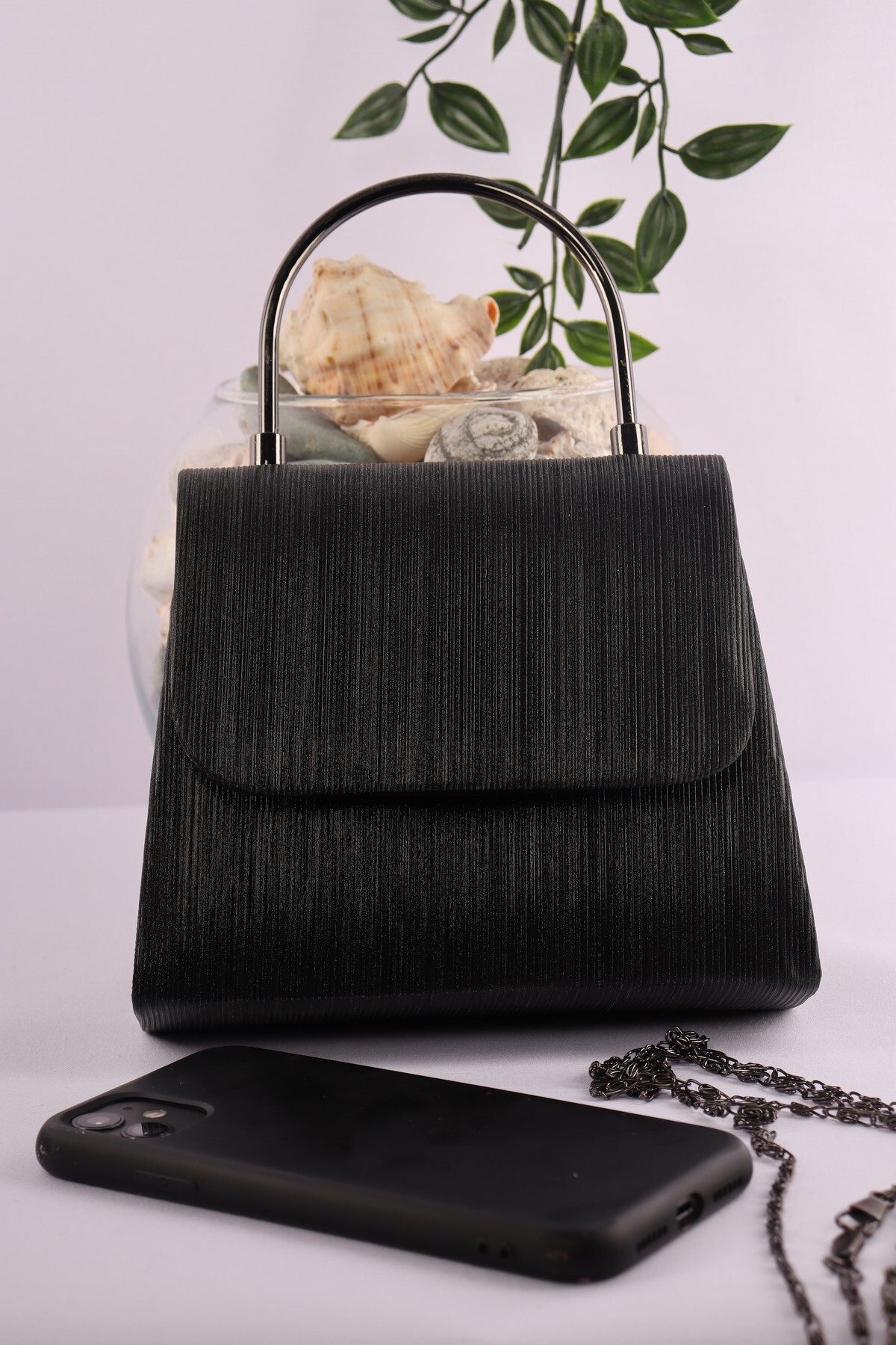 weem bag Elysara EB0265 | SİNDİRELLA ŞIK METAL SAPLI ABİYE ÇANTA görsel 3
